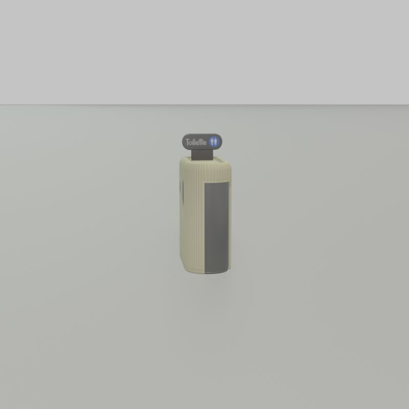 Public Toilet Modern Oval Low-poly 3D model_37