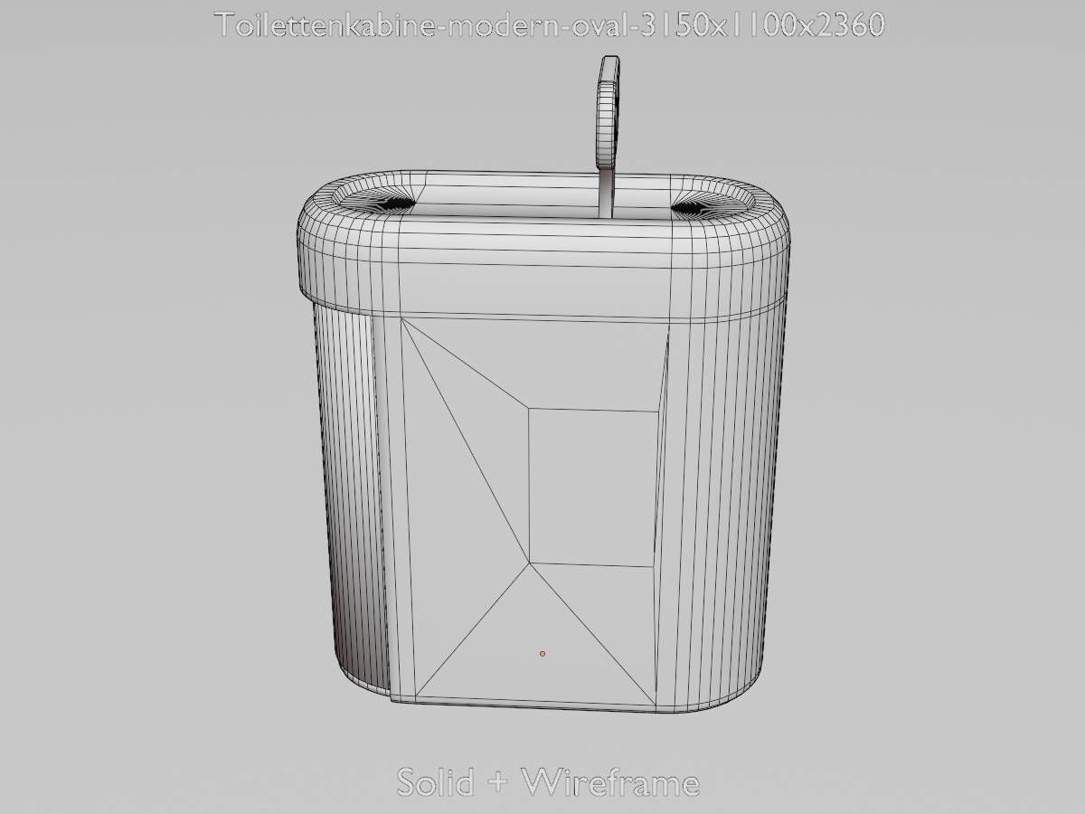 Public Toilet Modern Oval Low-poly 3D model_9
