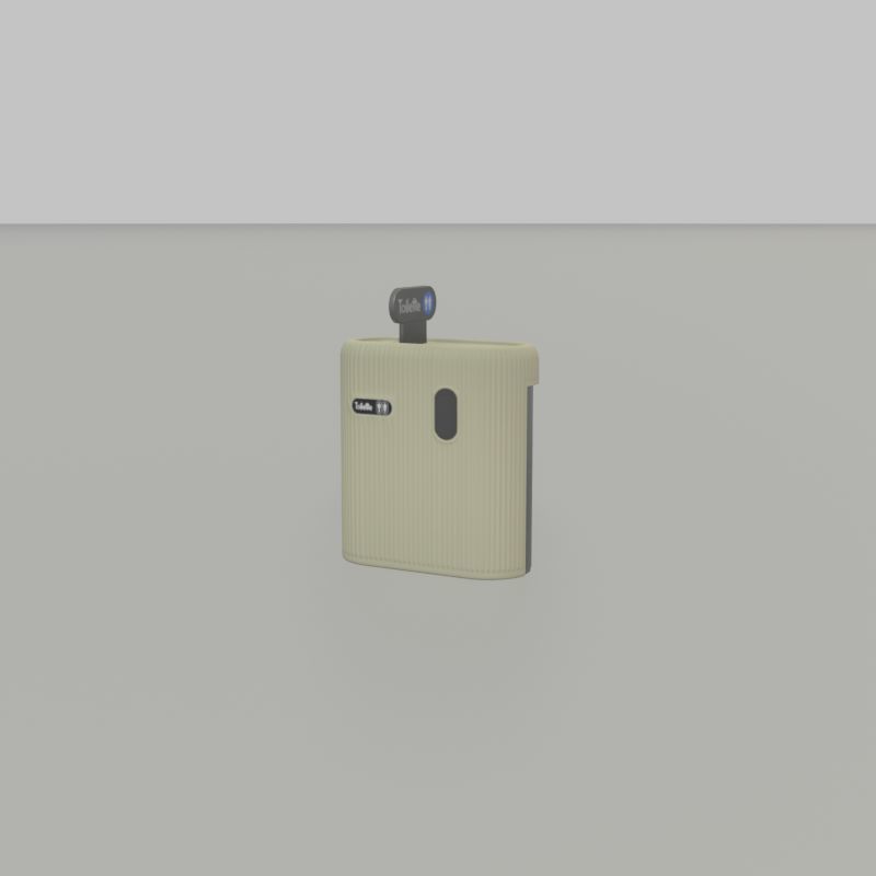 Public Toilet Modern Oval Low-poly 3D model_32