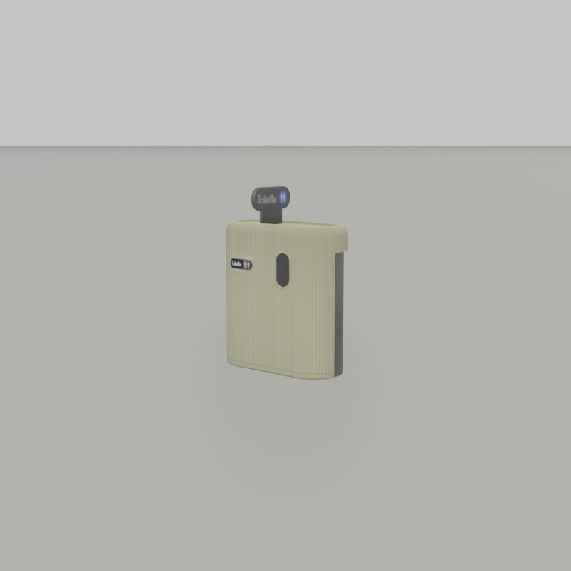 Public Toilet Modern Oval Low-poly 3D model_33