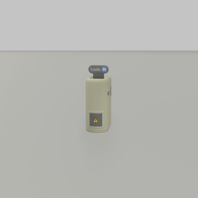 Public Toilet Modern Oval Low-poly 3D model_22