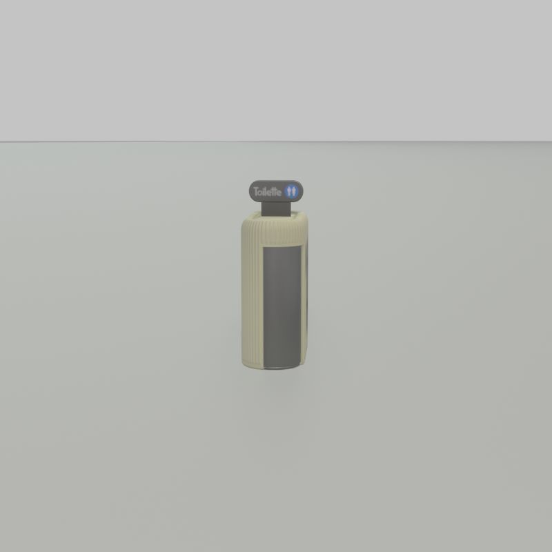 Public Toilet Modern Oval Low-poly 3D model_38