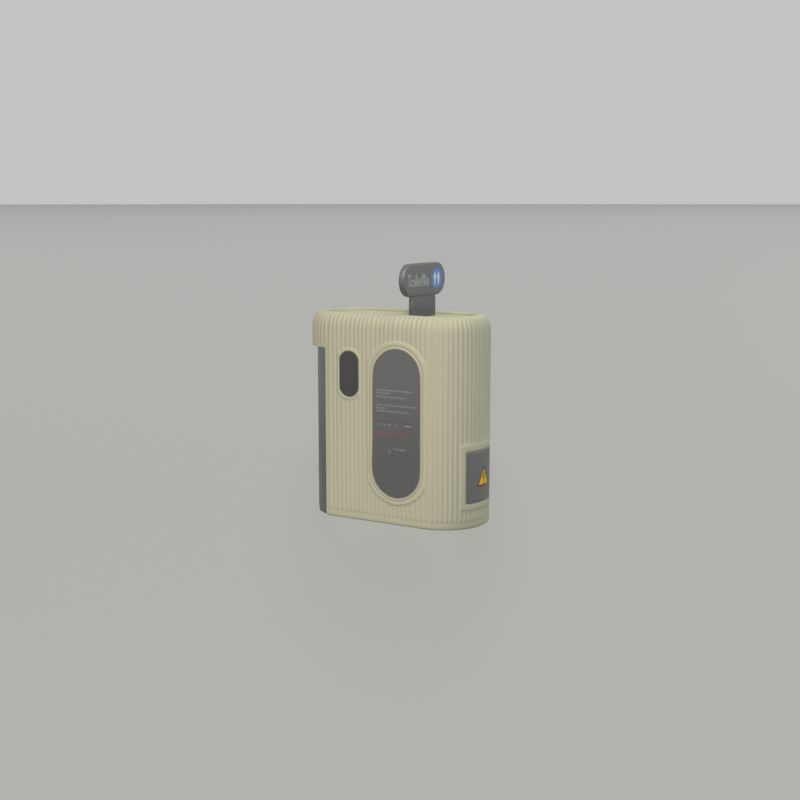 Public Toilet Modern Oval Low-poly 3D model_47