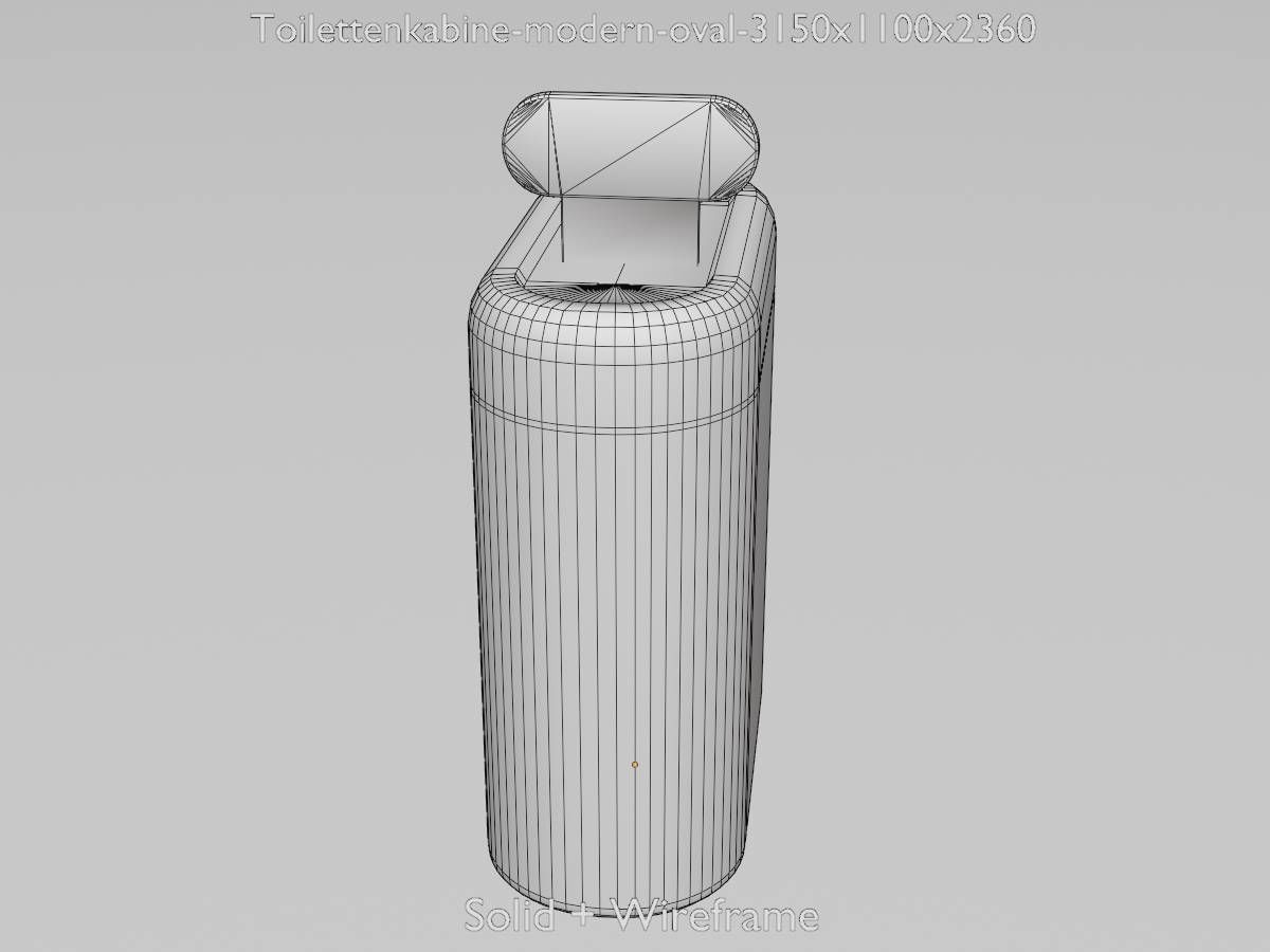 Public Toilet Modern Oval Low-poly 3D model_10