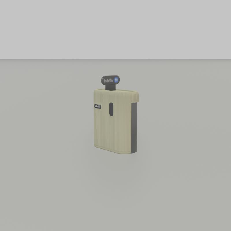 Public Toilet Modern Oval Low-poly 3D model_34