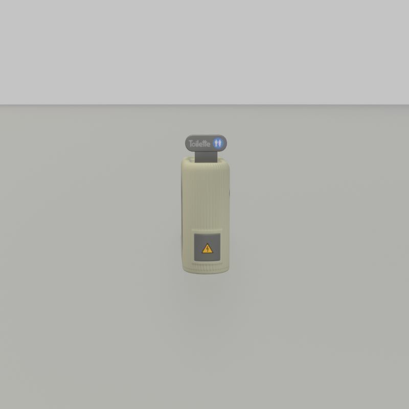 Public Toilet Modern Oval Low-poly 3D model_21