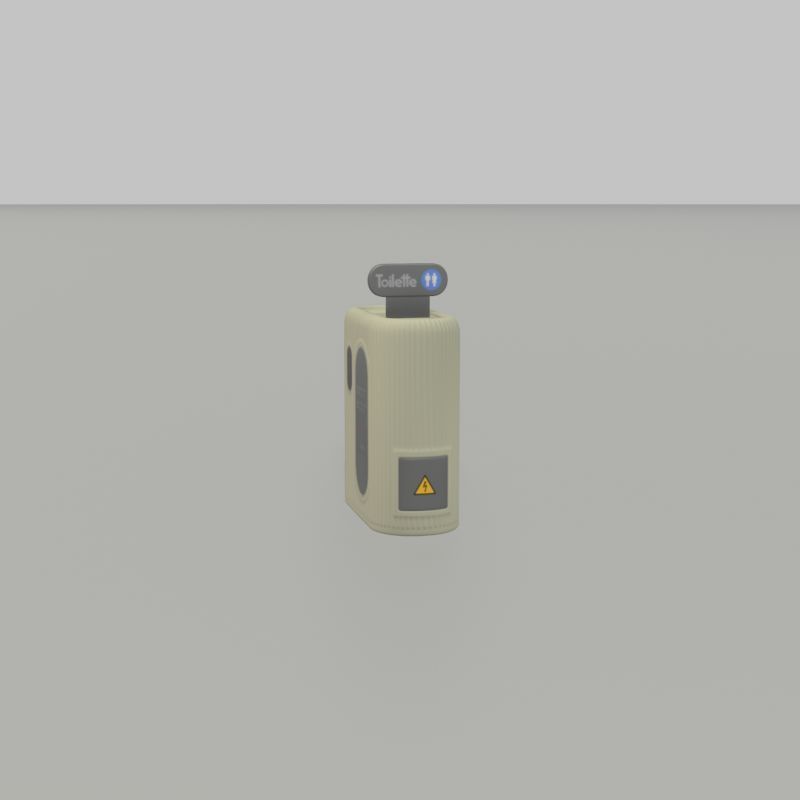 Public Toilet Modern Oval Low-poly 3D model_51