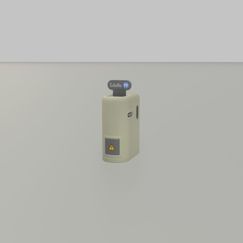 Public Toilet Modern Oval Low-poly 3D model_23