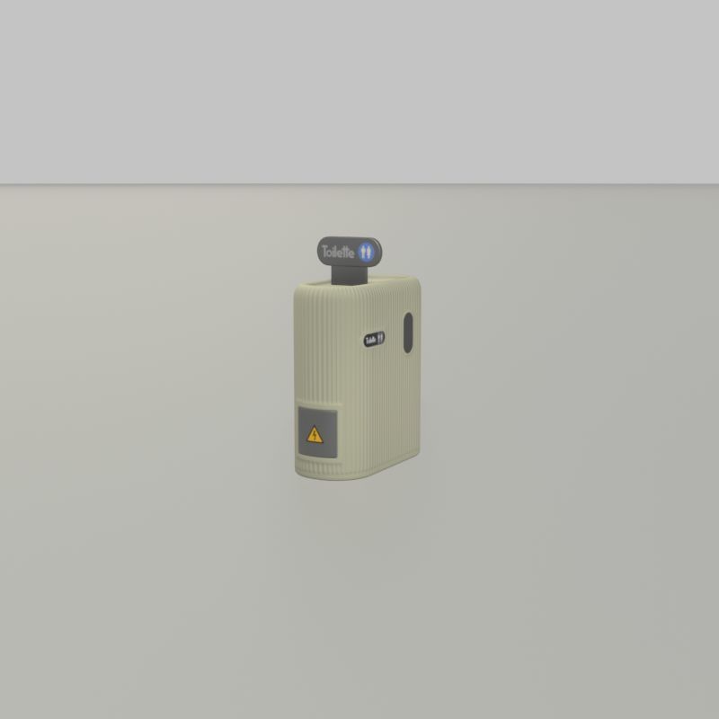 Public Toilet Modern Oval Low-poly 3D model_24