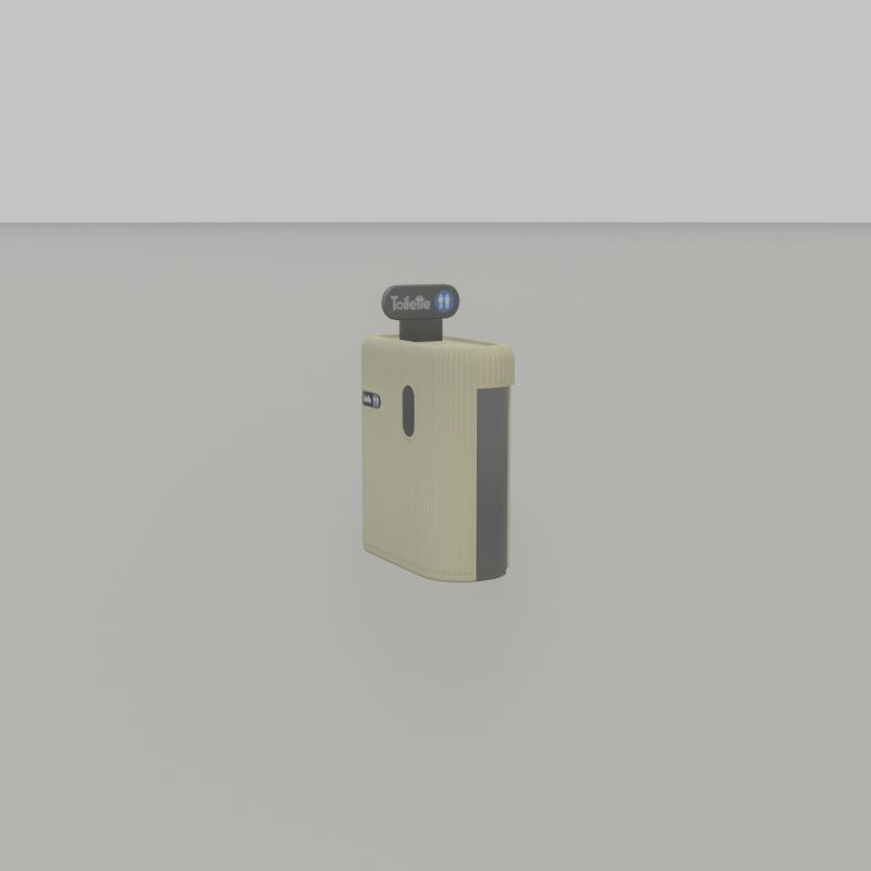 Public Toilet Modern Oval Low-poly 3D model_35