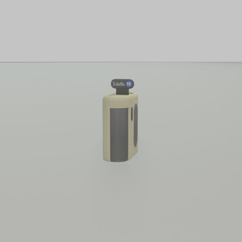 Public Toilet Modern Oval Low-poly 3D model_39