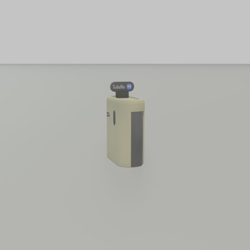 Public Toilet Modern Oval Low-poly 3D model_36