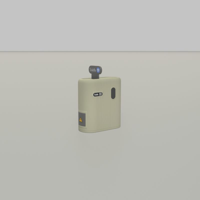 Public Toilet Modern Oval Low-poly 3D model_26