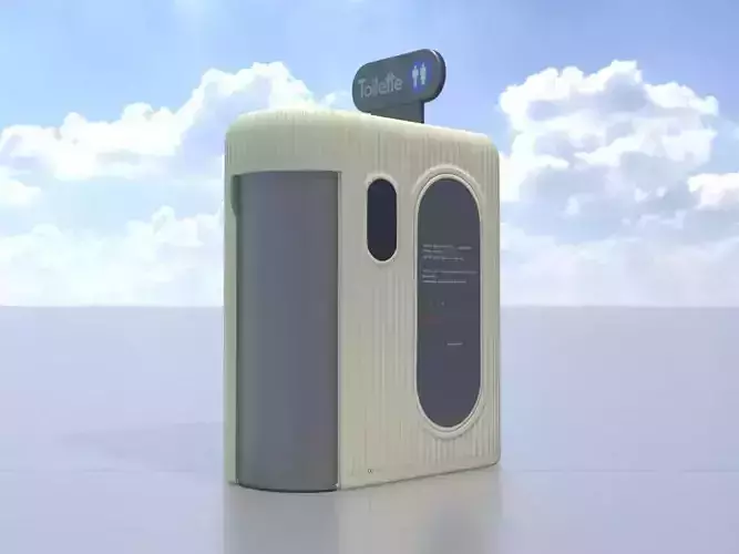 Public Toilet Modern Oval Low-poly 3D model