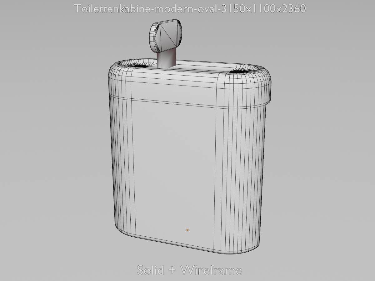 Public Toilet Modern Oval Low-poly 3D model_11