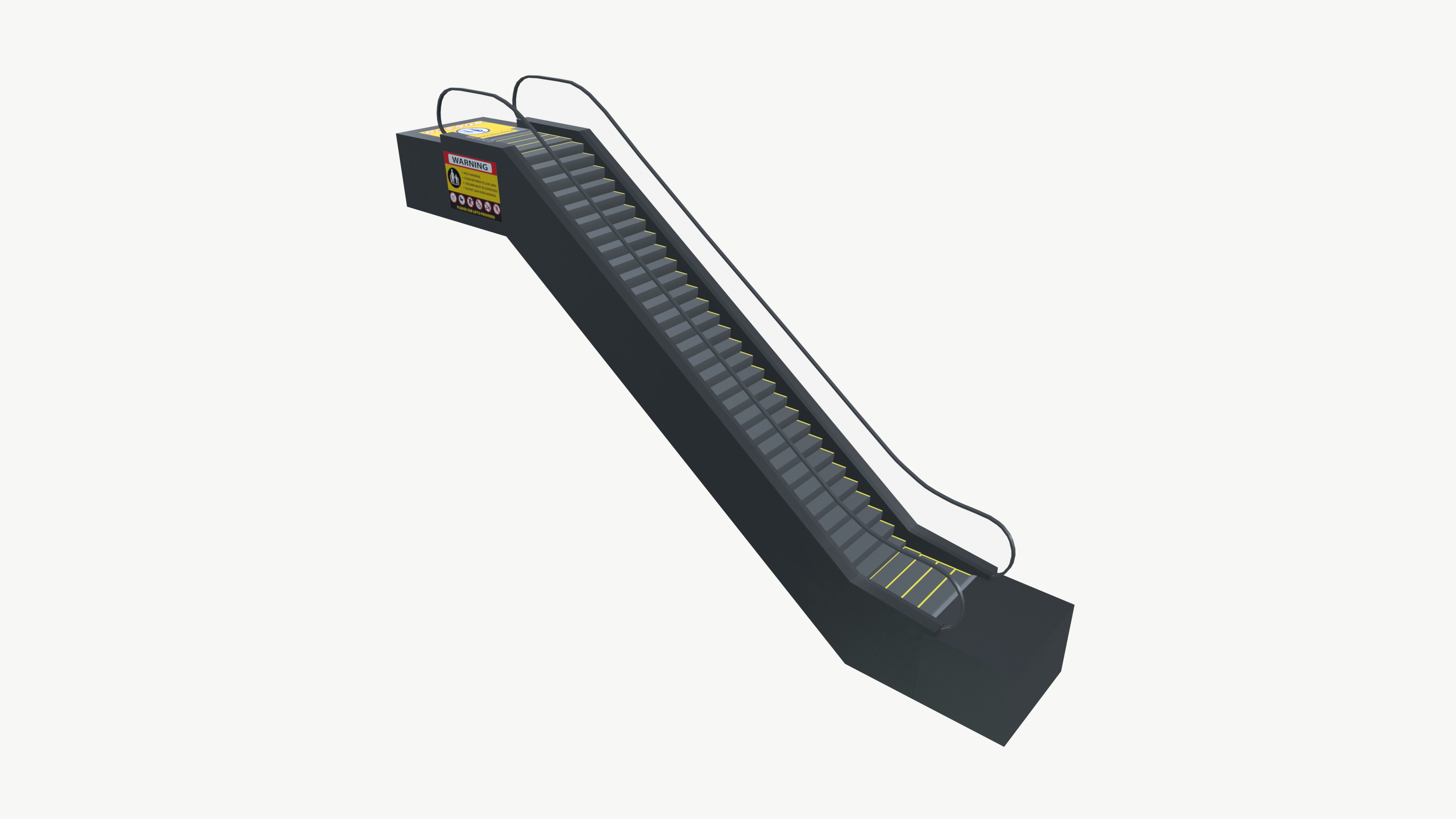 Escalator With Animation Low-poly 3D model_2