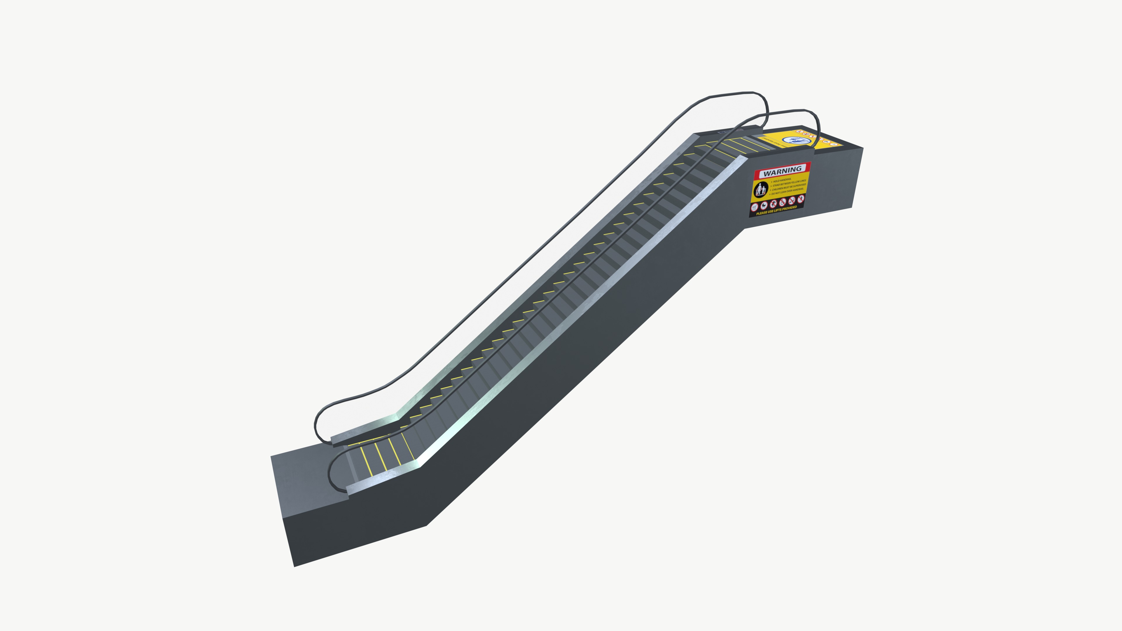 Escalator With Animation Low-poly 3D model_3