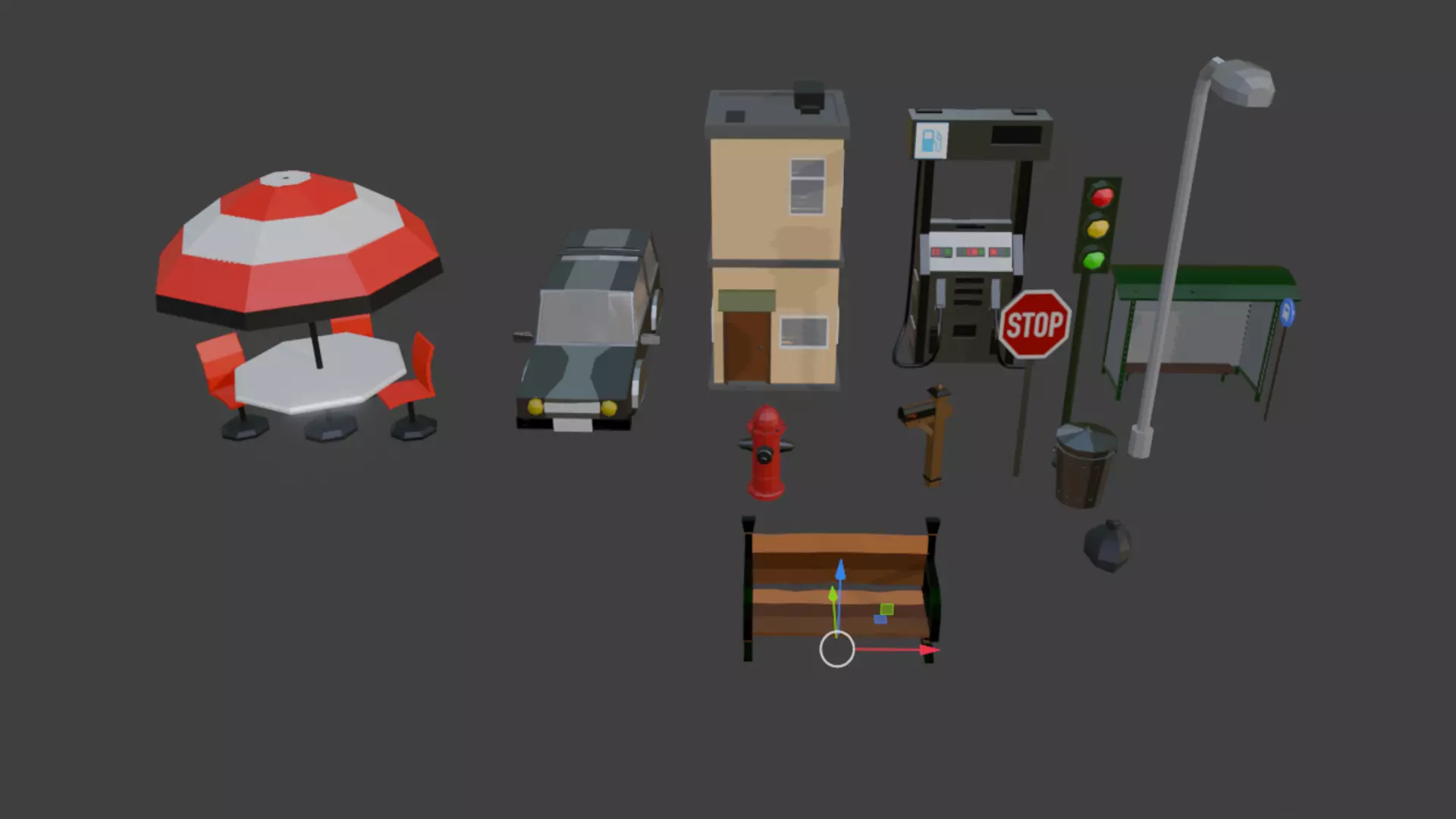 LOW POLY CITY ASSETS Low-poly 3D model_0