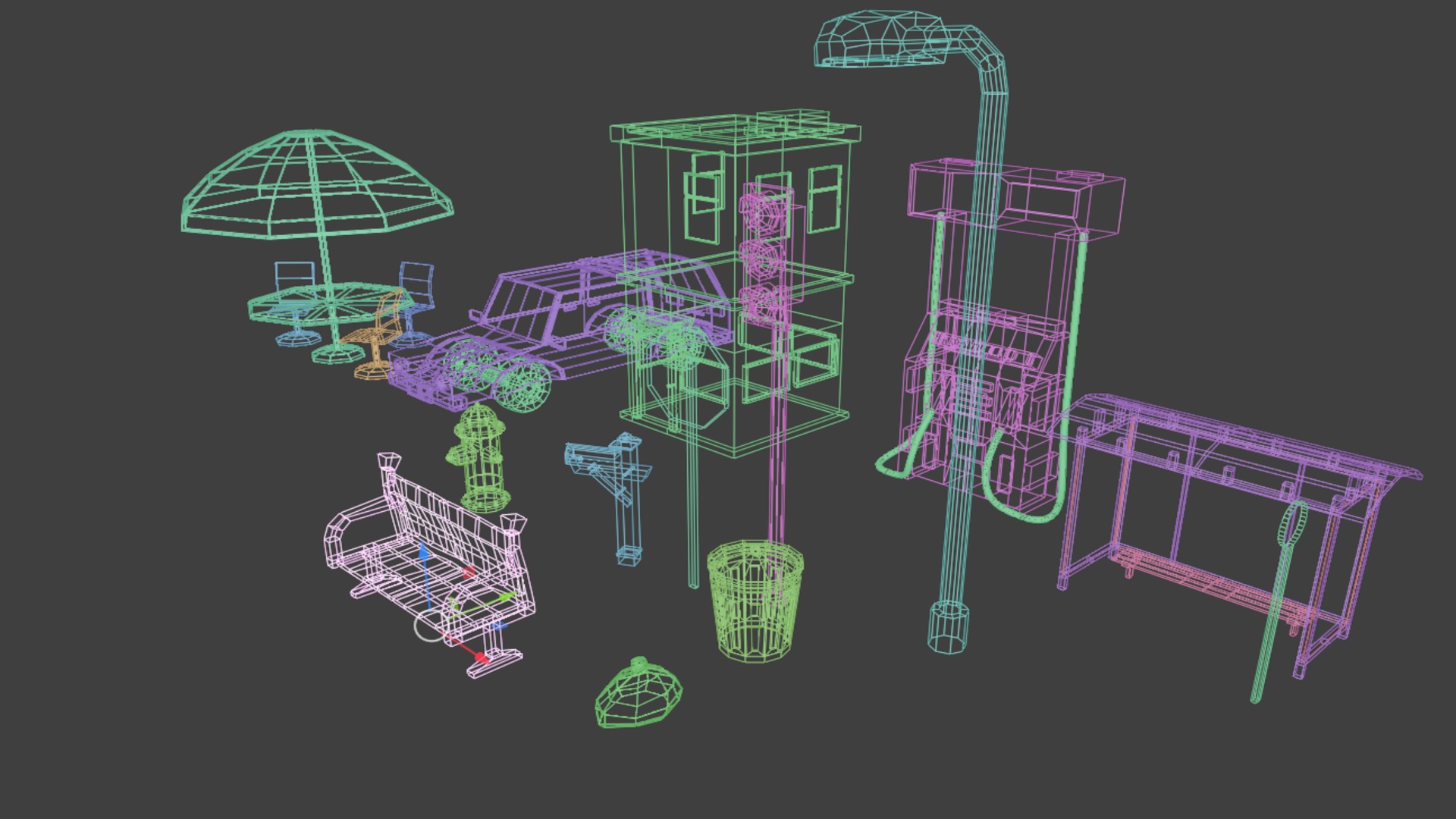 LOW POLY CITY ASSETS Low-poly 3D model_3