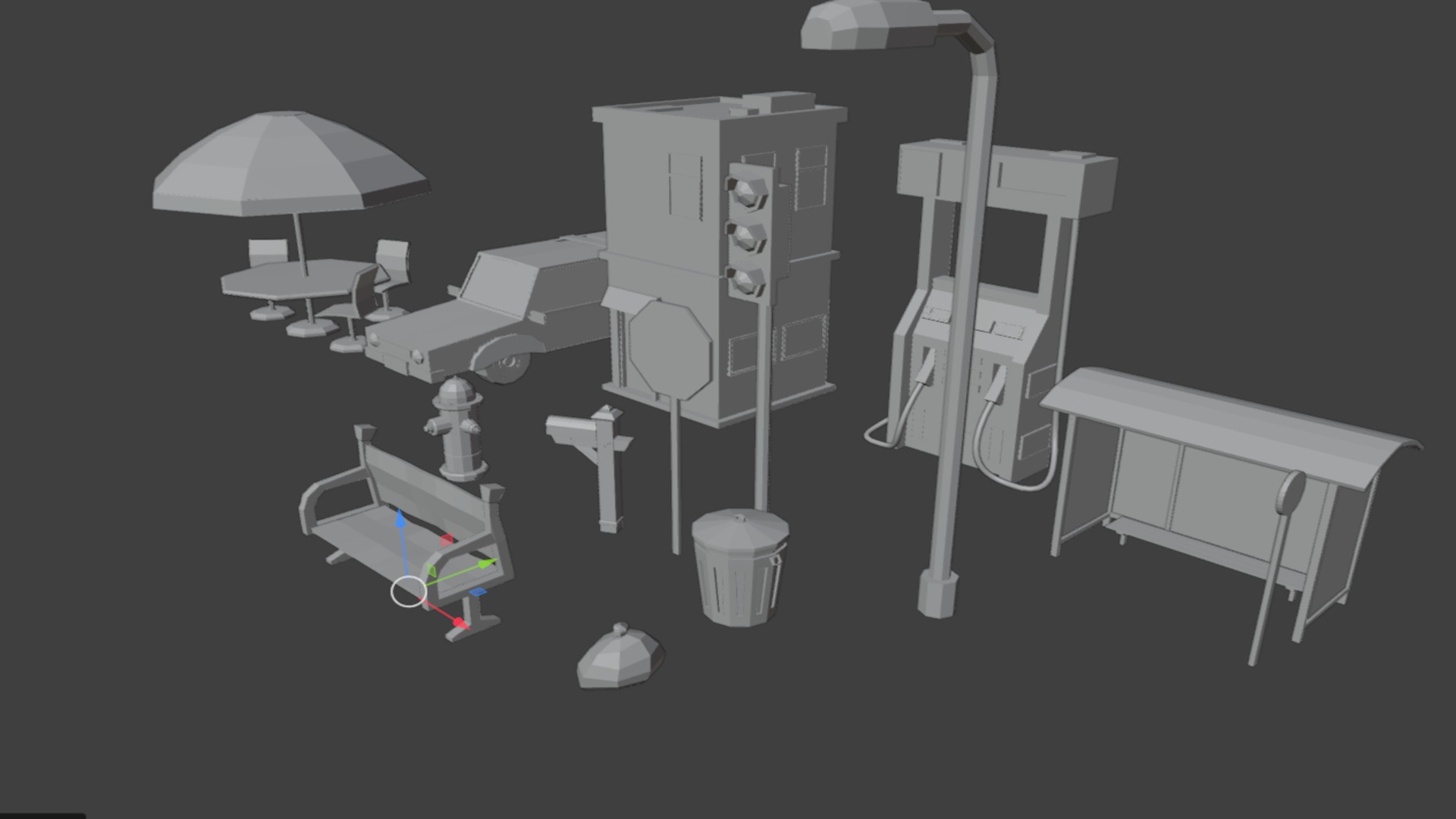 LOW POLY CITY ASSETS Low-poly 3D model_4