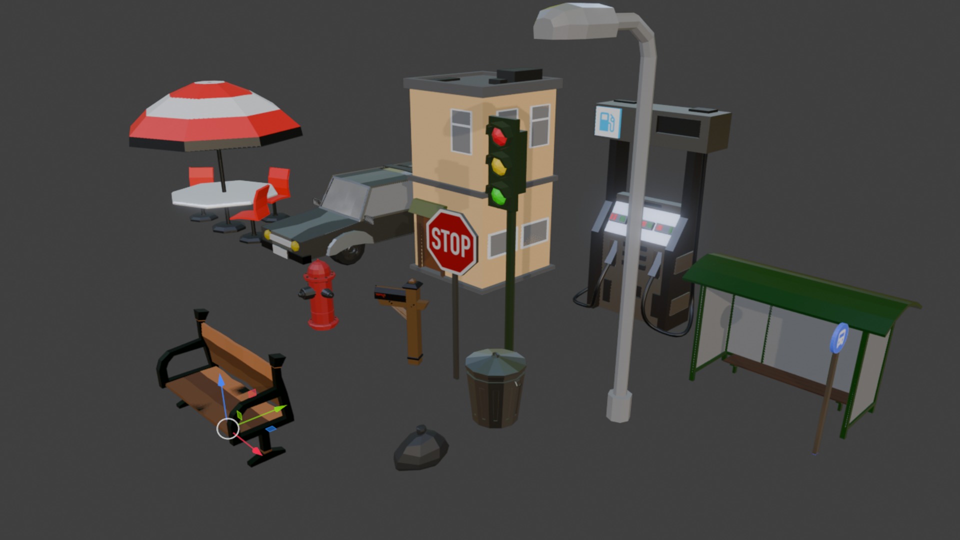 LOW POLY CITY ASSETS Low-poly 3D model_1