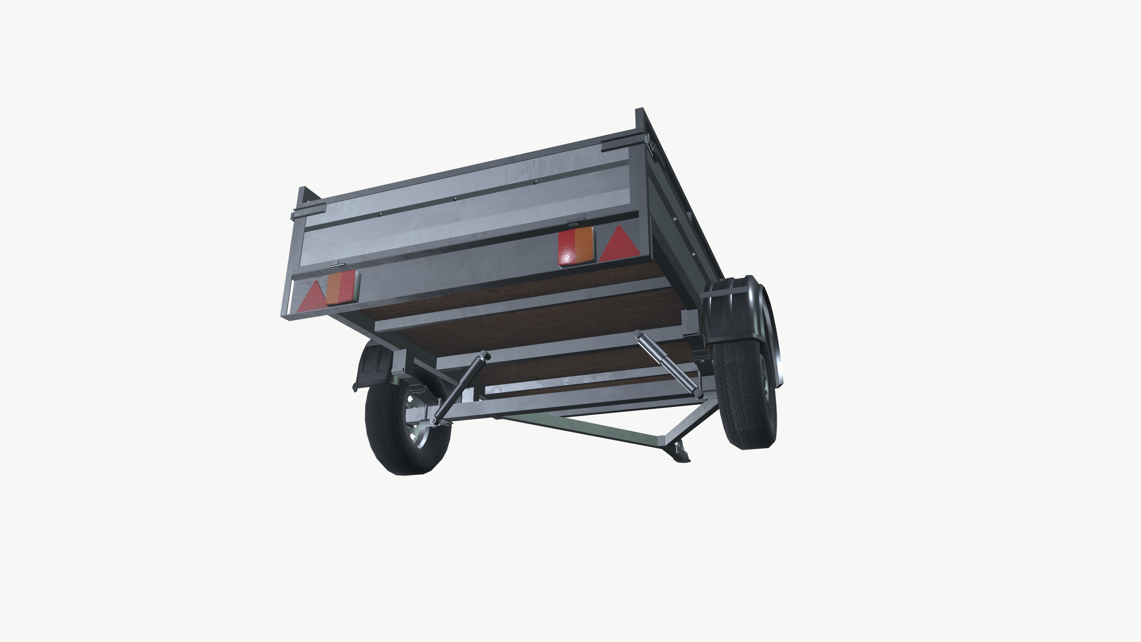 Trailer Low-poly 3D model_4