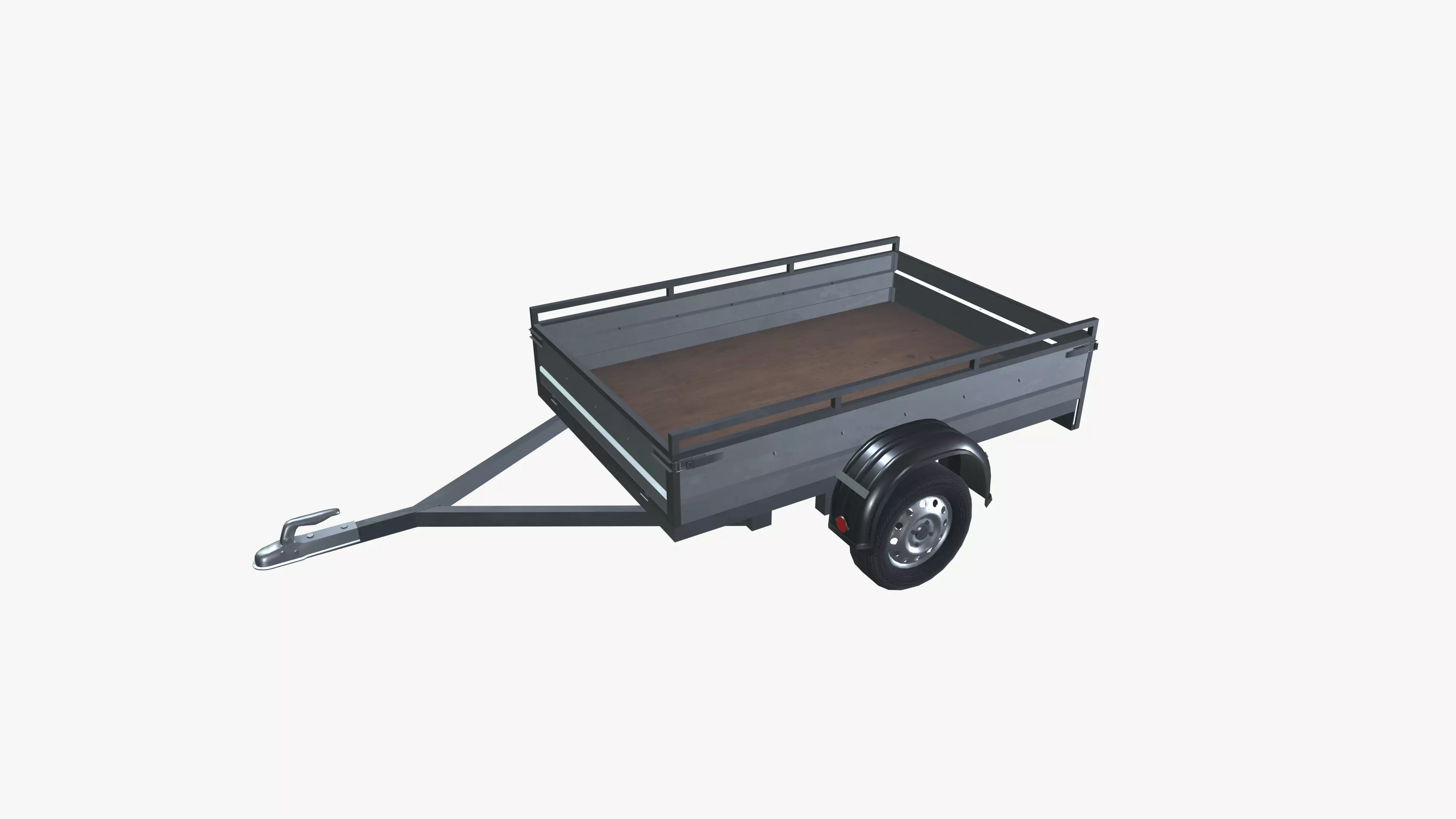 Trailer Low-poly 3D model_0