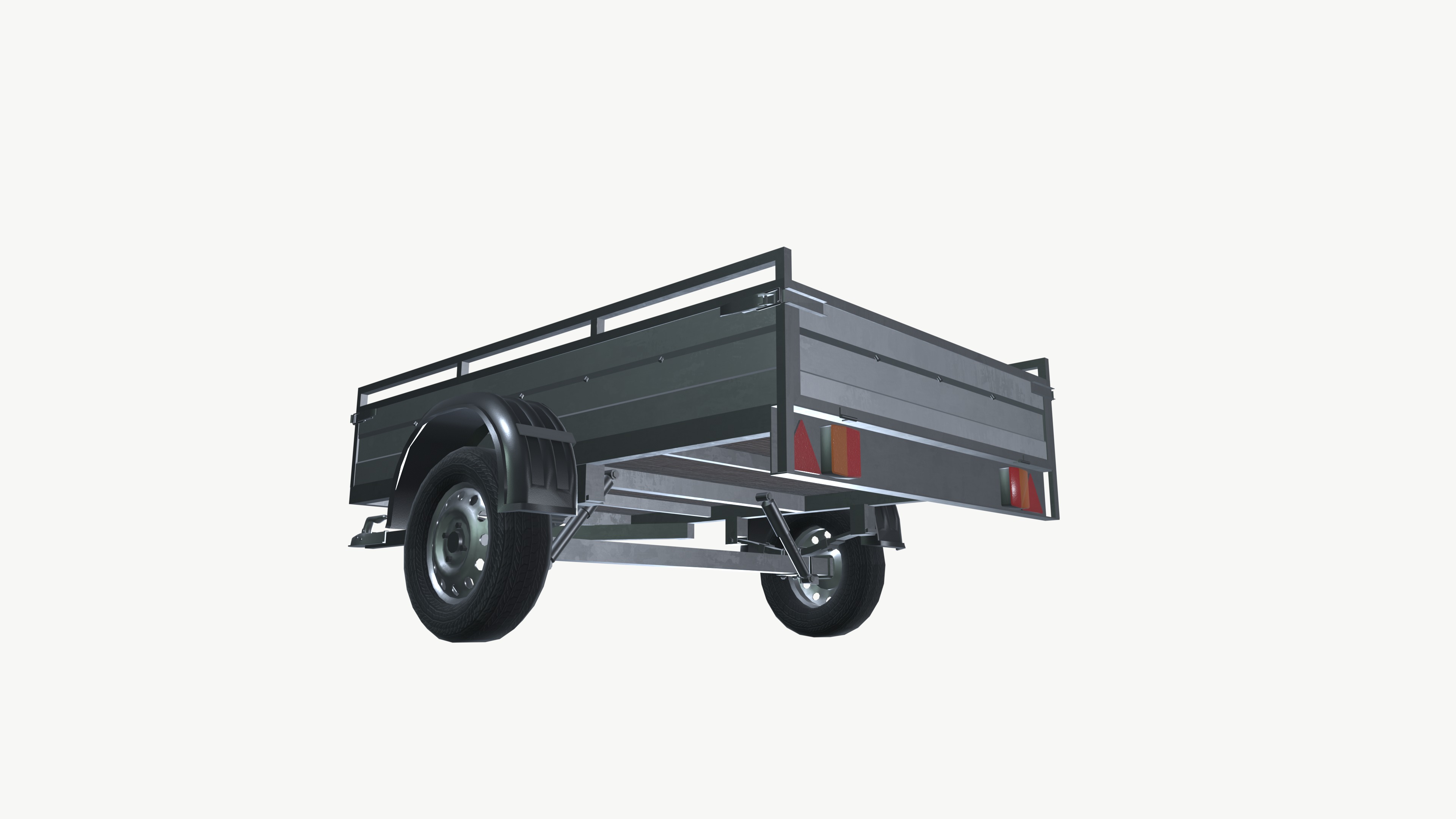 Trailer Low-poly 3D model_5