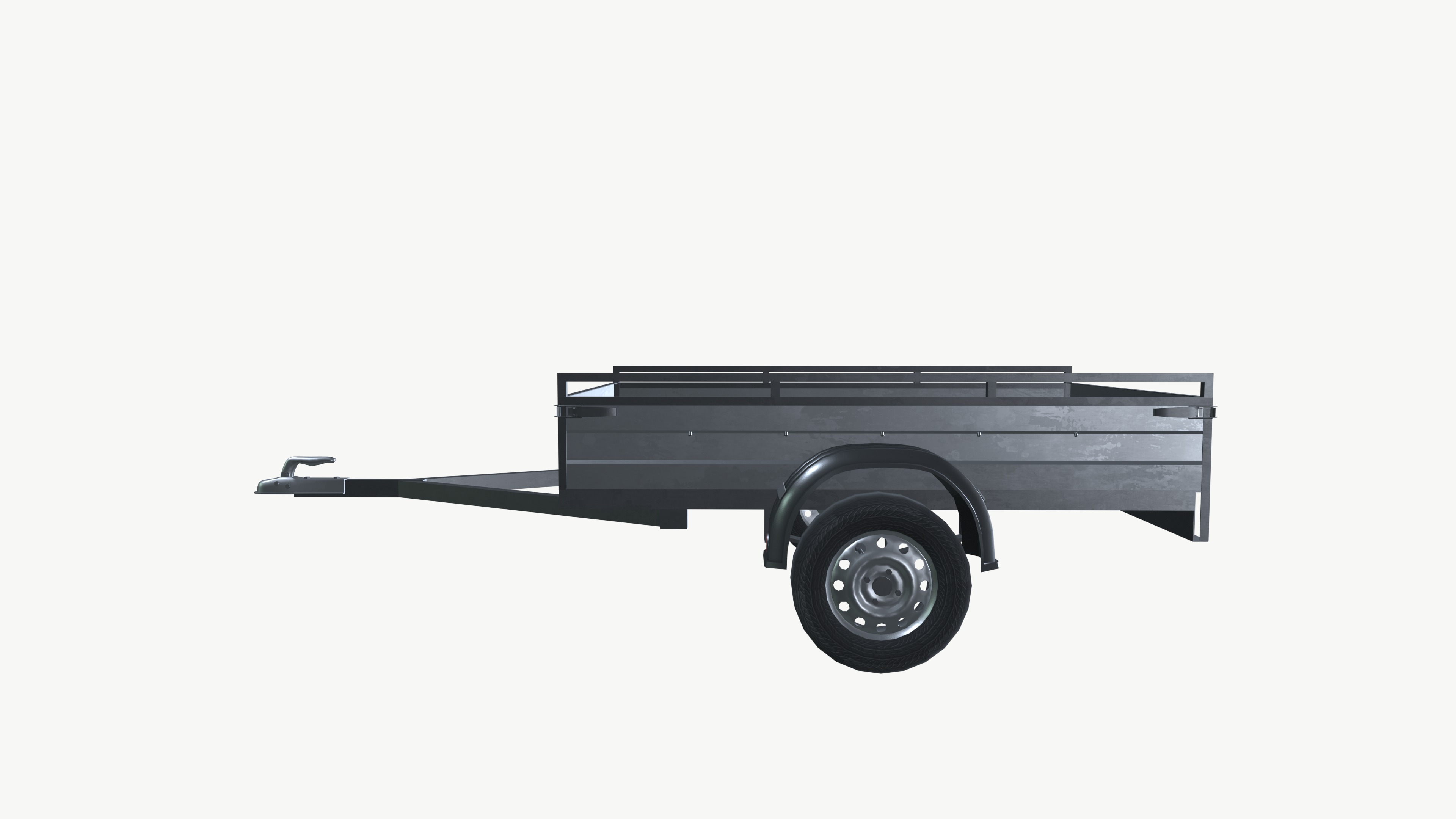 Trailer Low-poly 3D model_9