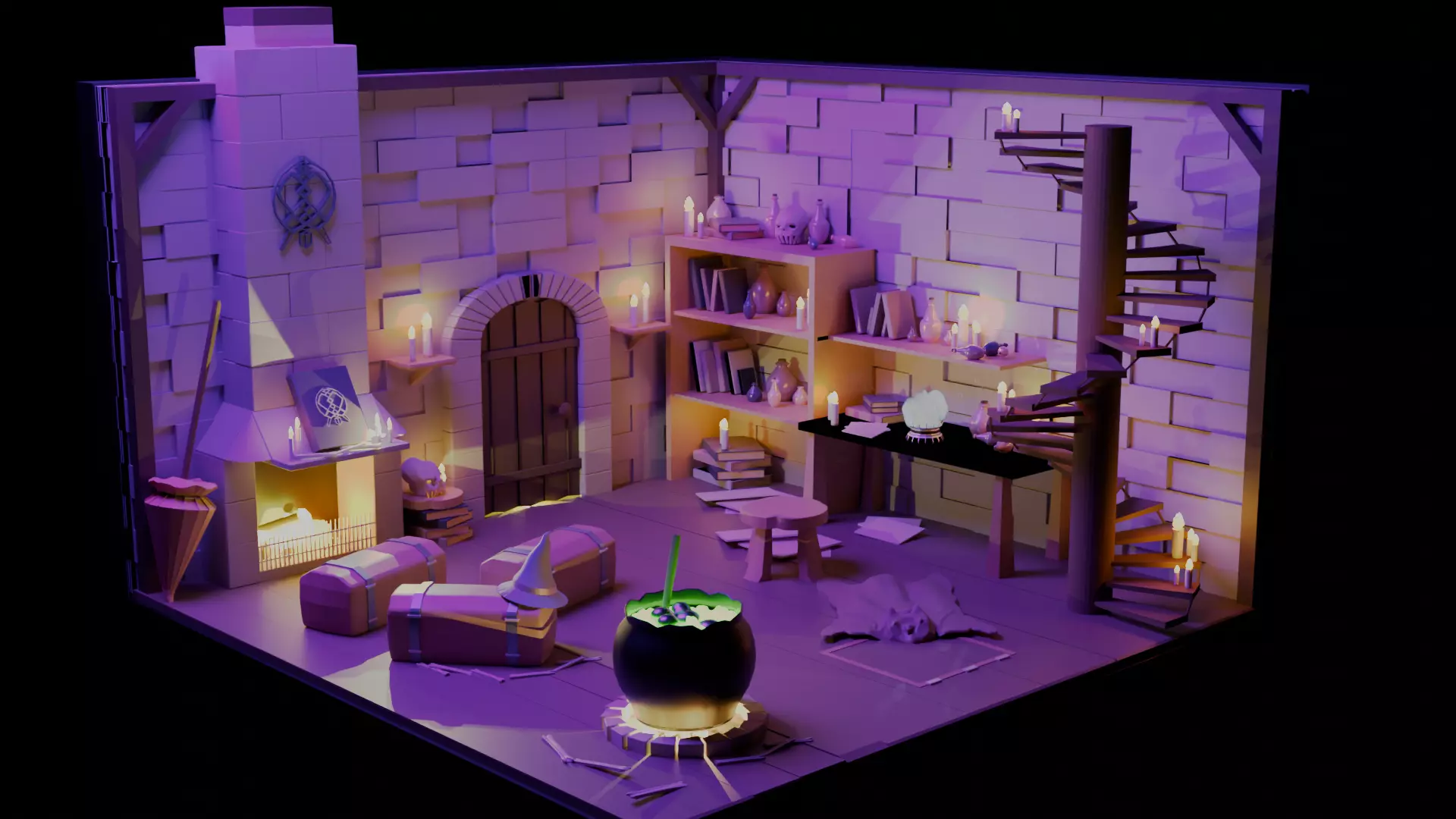 WITCH CRAFT MODELING Low-poly 3D model
