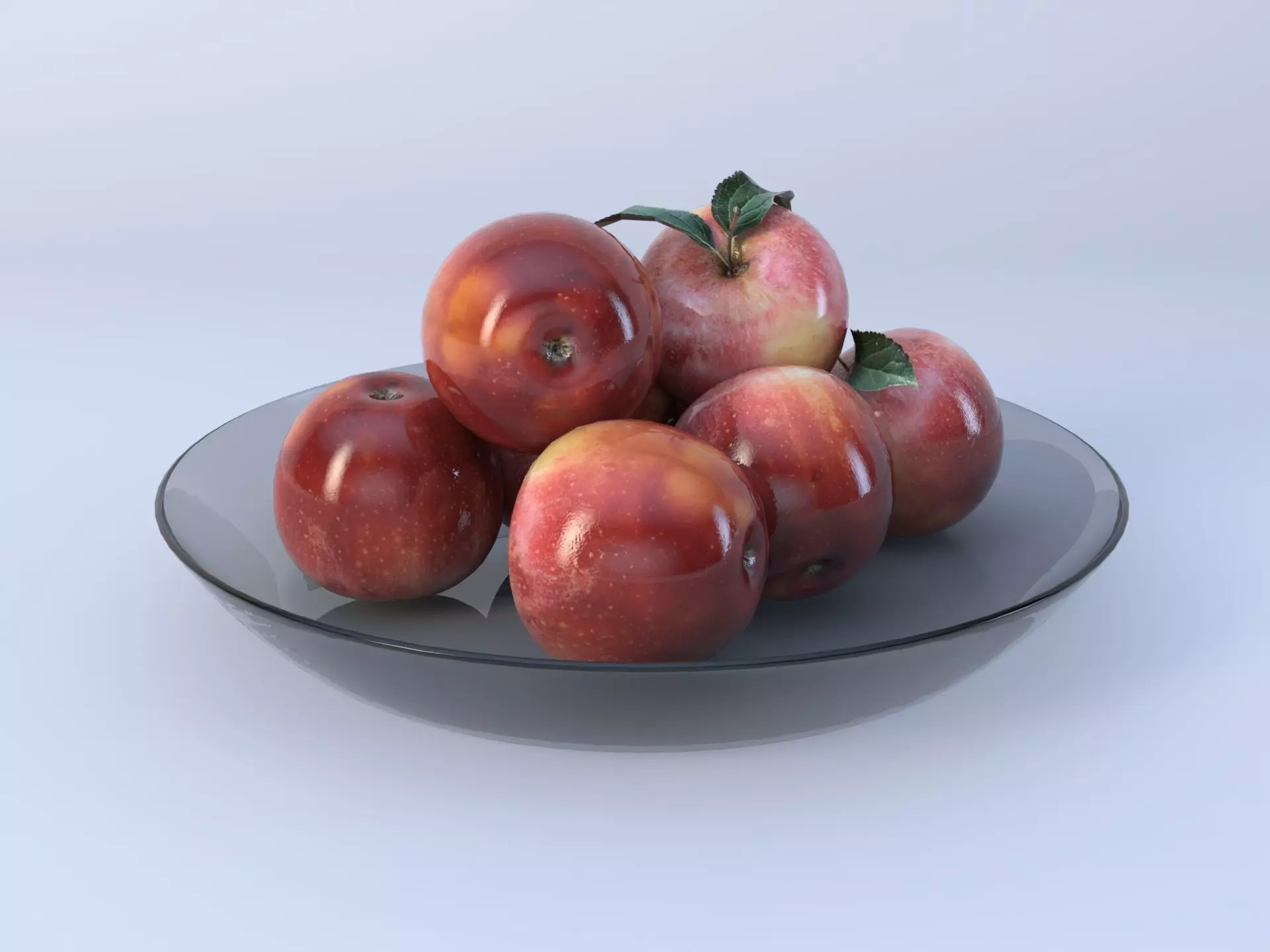 Realistic apple with leaf Low-poly  Low-poly 3D model_0