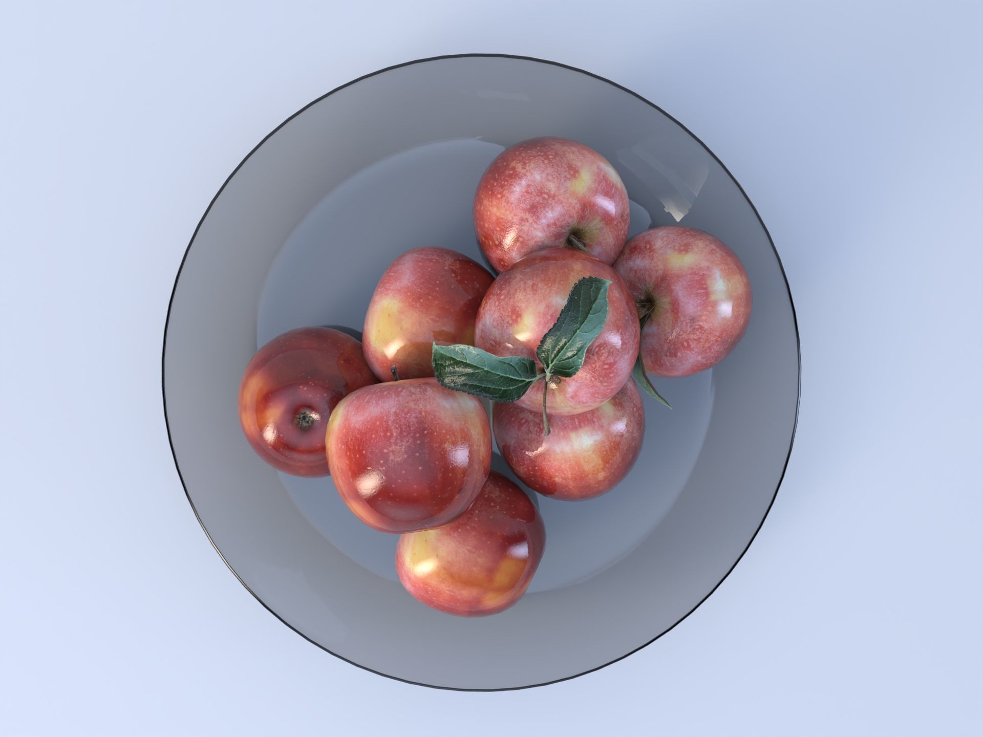 Realistic apple with leaf Low-poly  Low-poly 3D model_5
