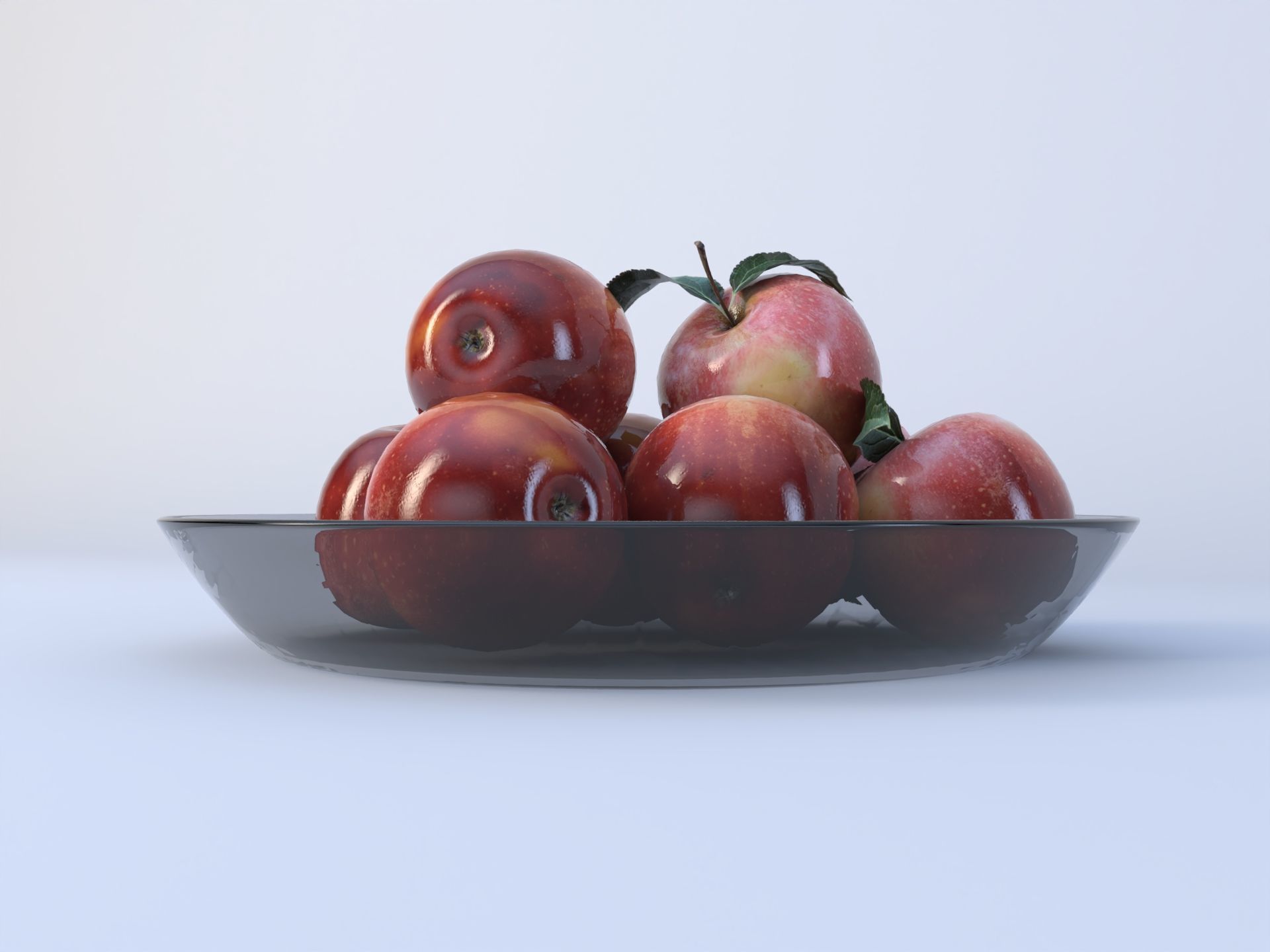 Realistic apple with leaf Low-poly  Low-poly 3D model_2