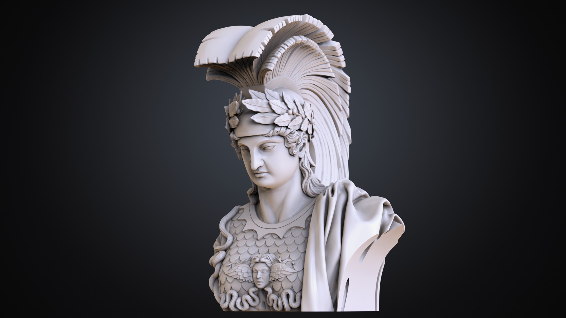  Athena bust sculpture at Arc de Triomphe in Paris 3D print model_1
