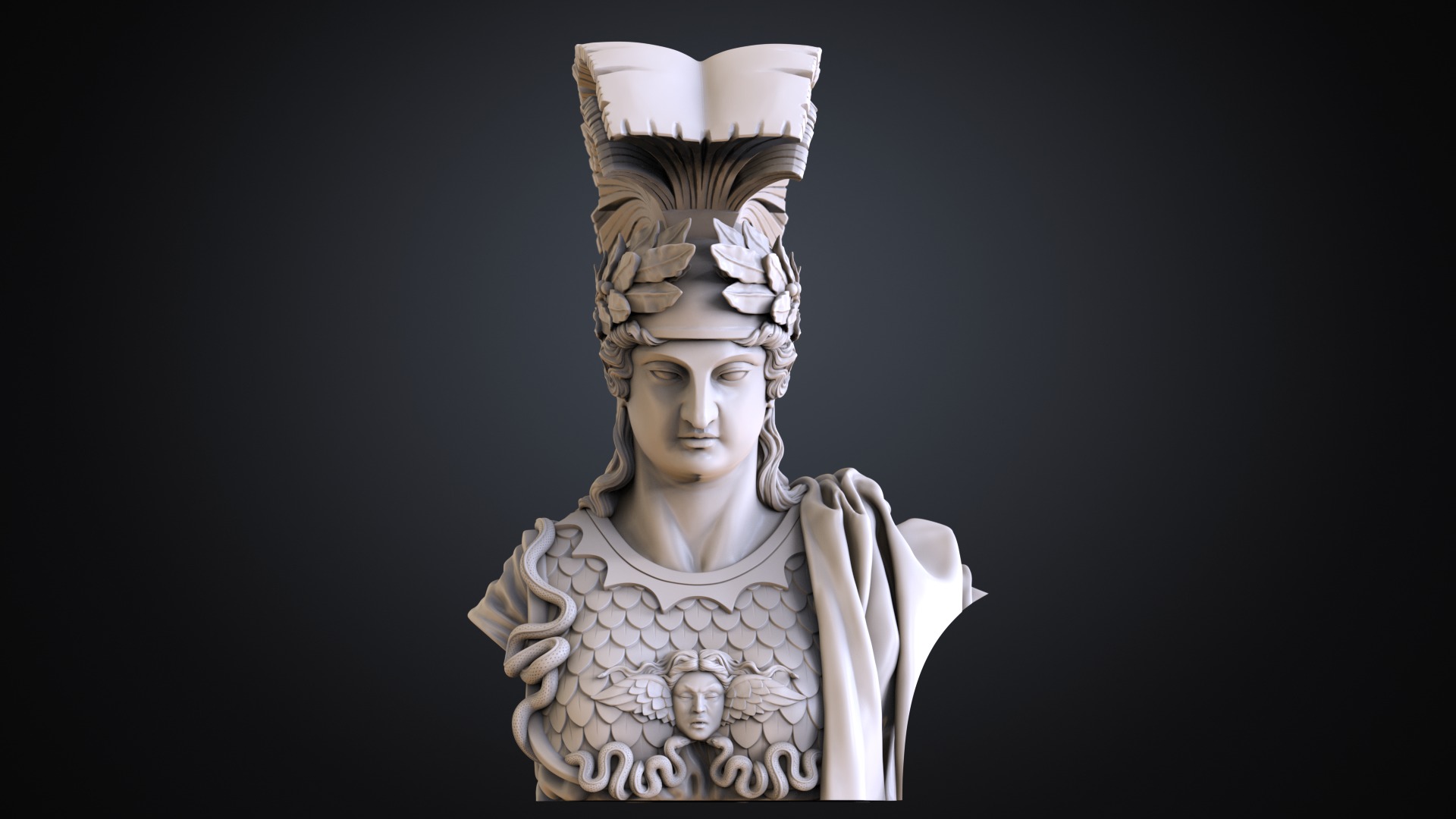  Athena bust sculpture at Arc de Triomphe in Paris 3D print model_4