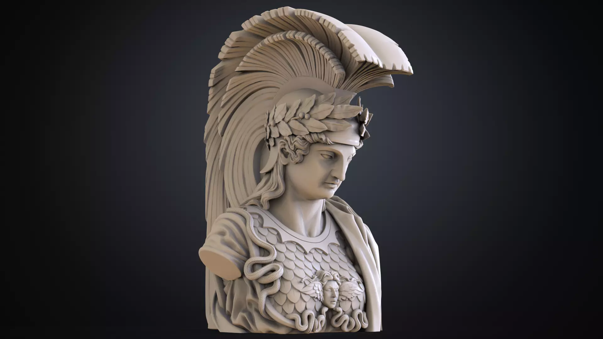  Athena bust sculpture at Arc de Triomphe in Paris 3D print model_0