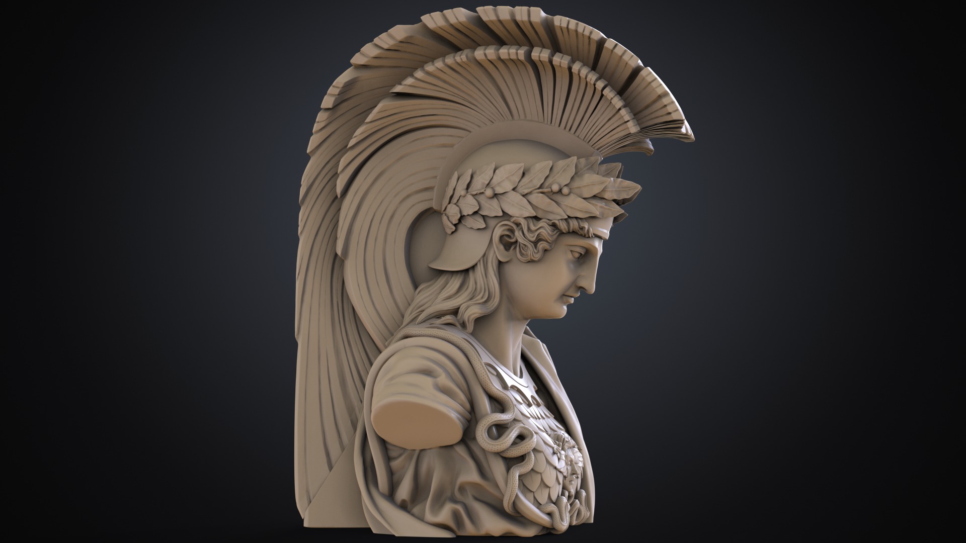  Athena bust sculpture at Arc de Triomphe in Paris 3D print model_3