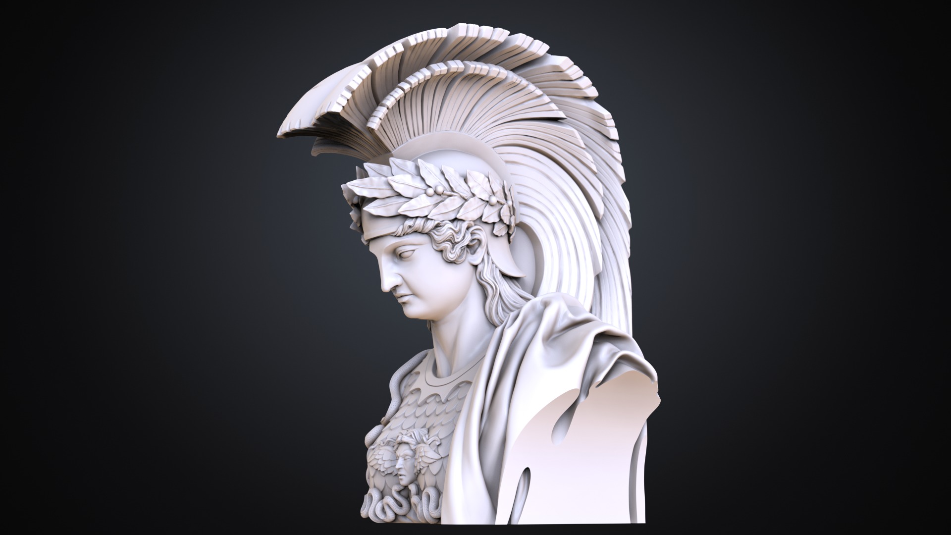  Athena bust sculpture at Arc de Triomphe in Paris 3D print model_5