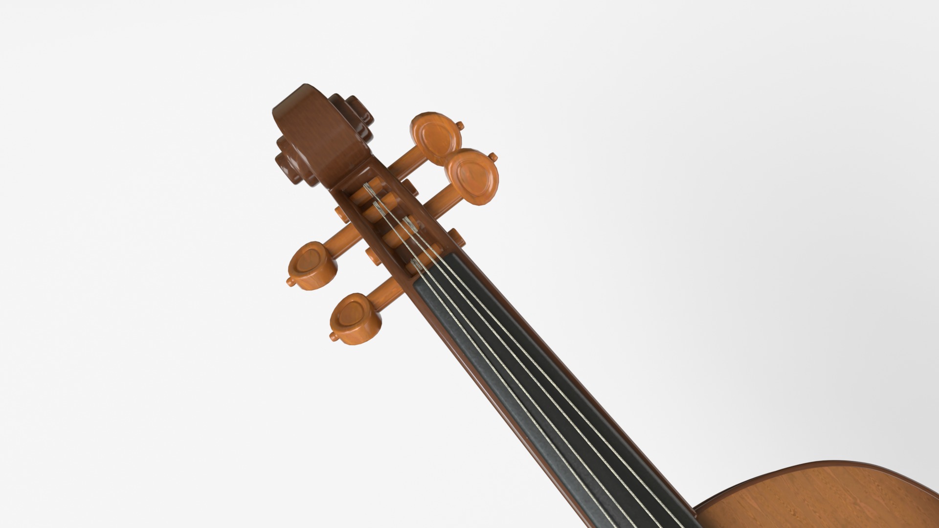Viola music instrument with Bow and stand 3D model_6