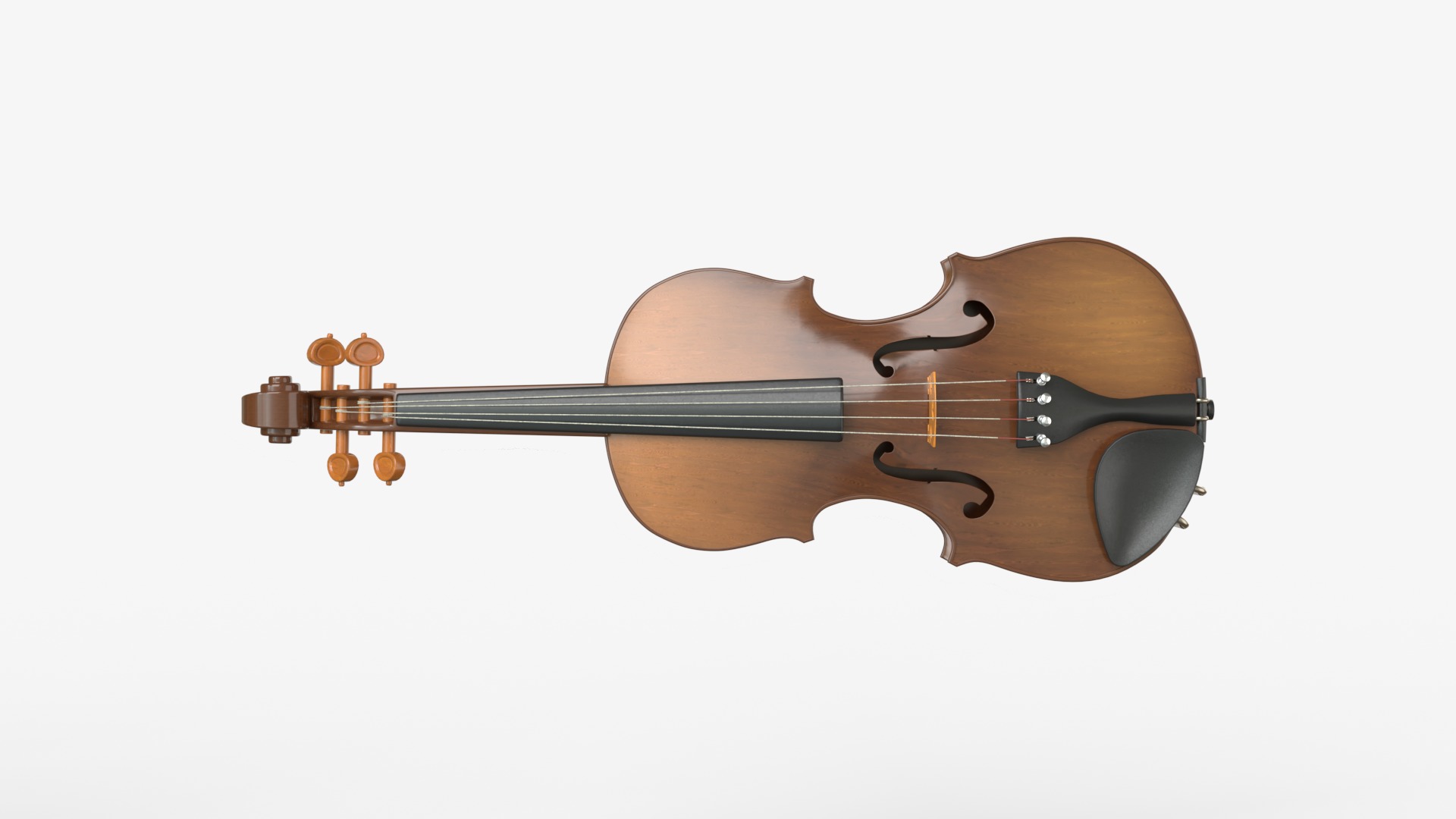 Viola music instrument with Bow and stand 3D model_2