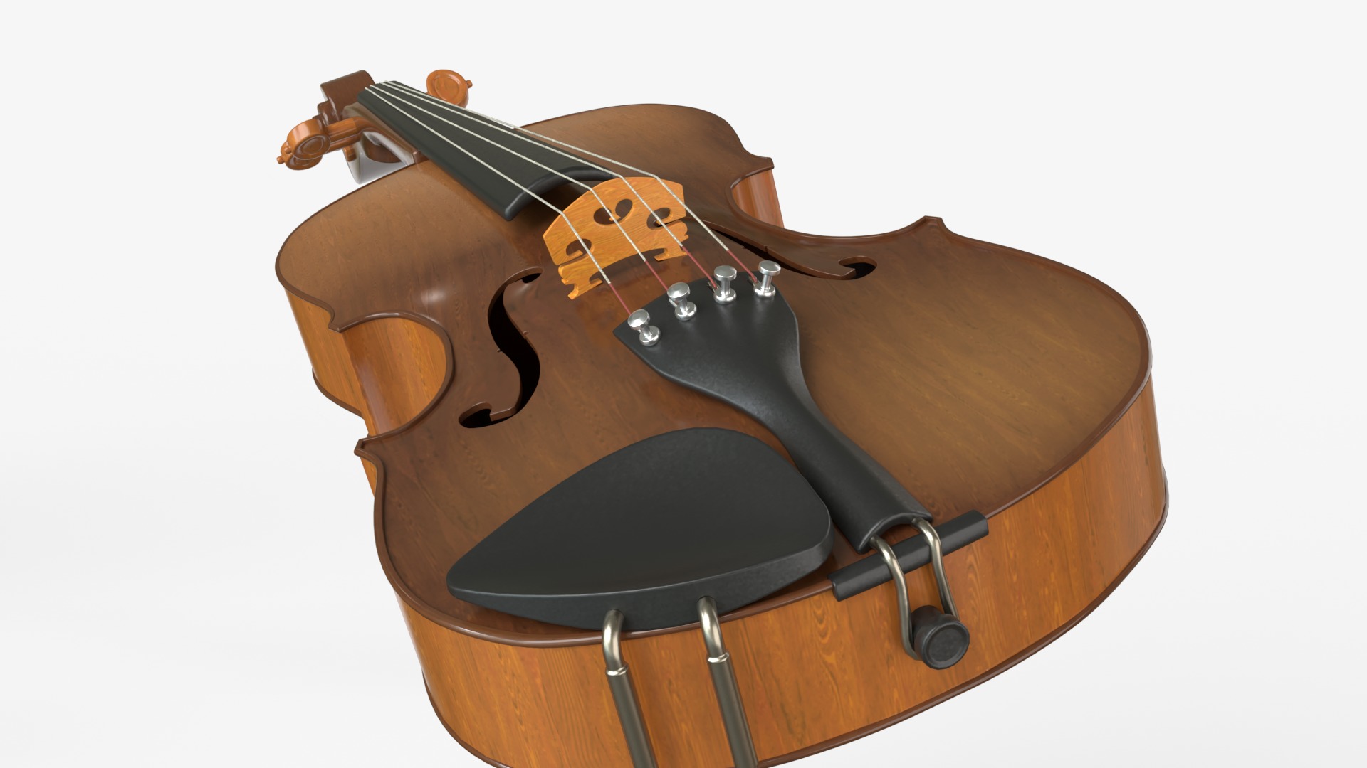 Viola music instrument with Bow and stand 3D model_5