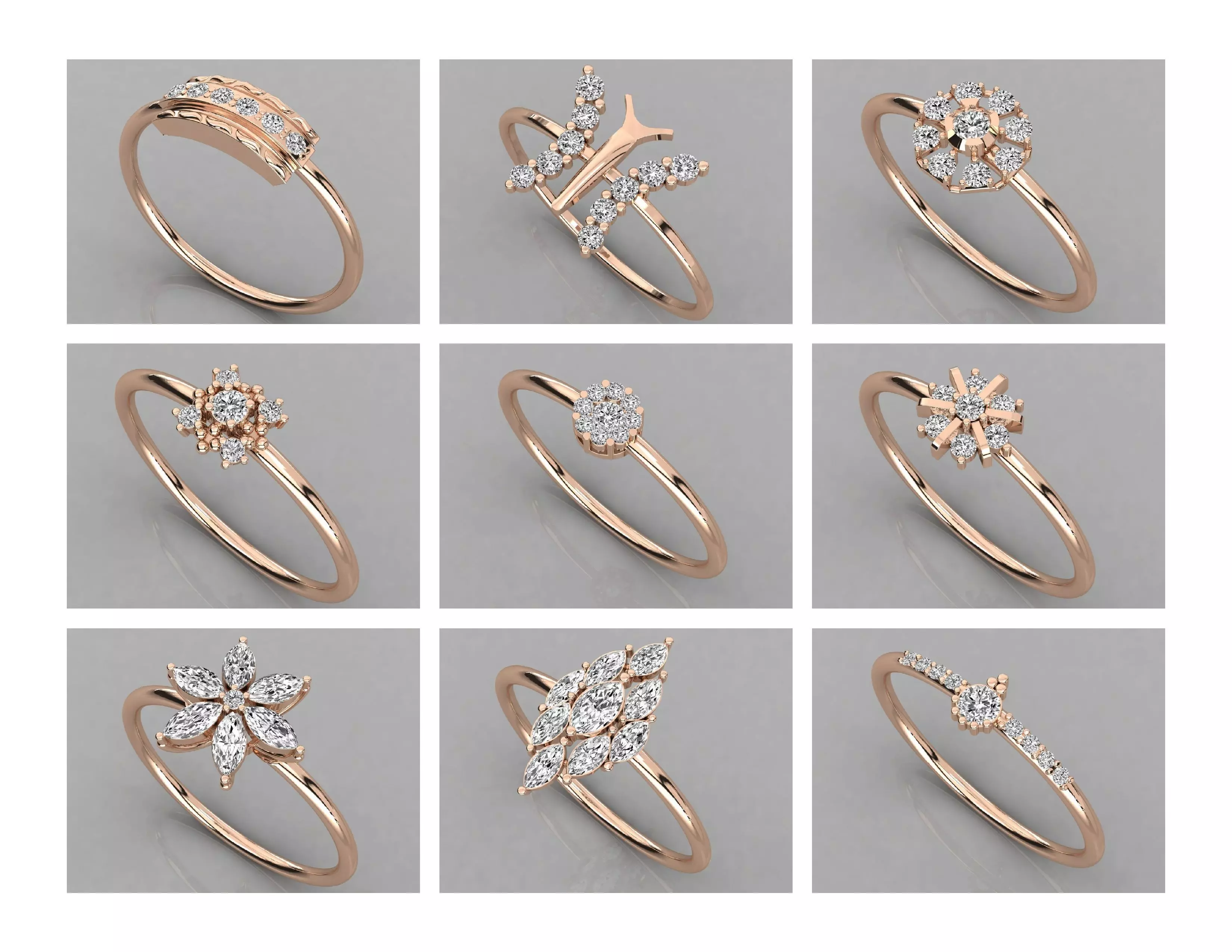 300 Womens rings 3D print model