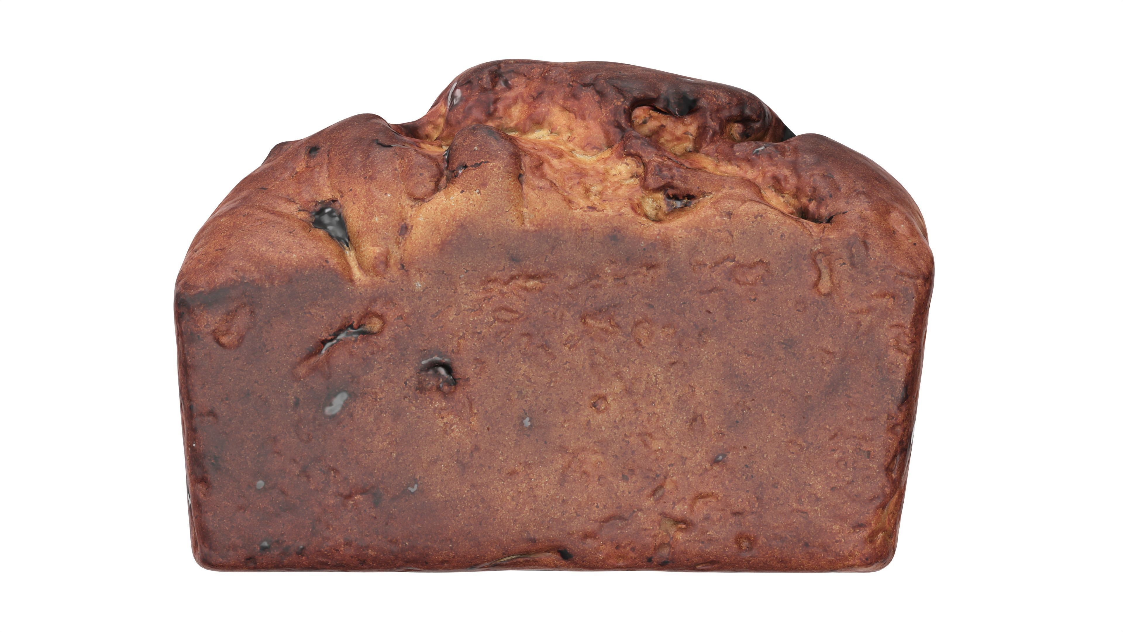 Loaf cake with raisins 3D model_5