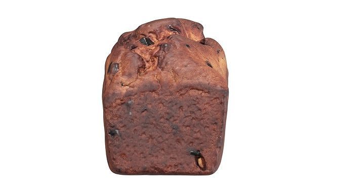 Loaf cake with raisins 3D model 7