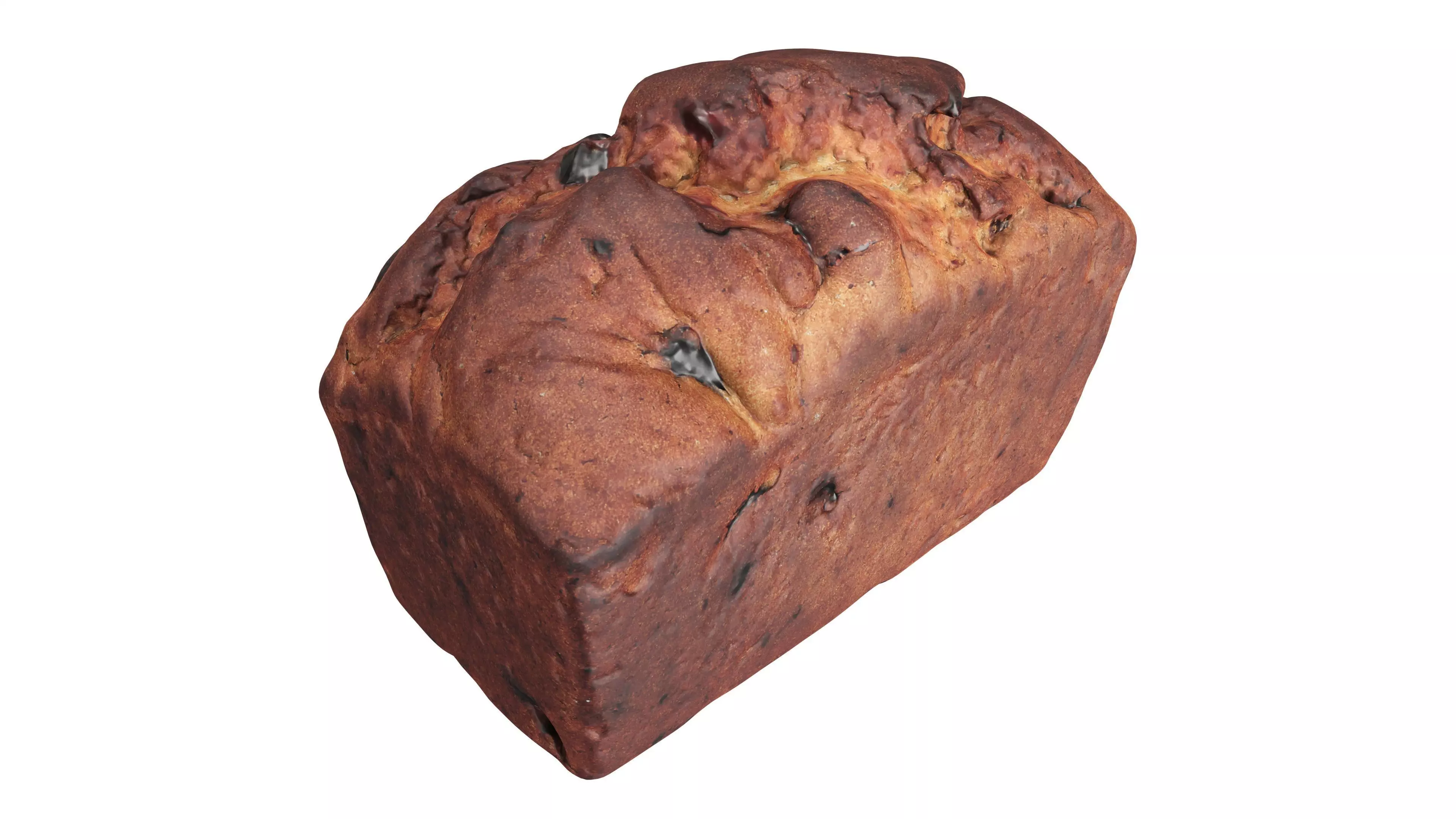 Loaf cake with raisins 3D model_0