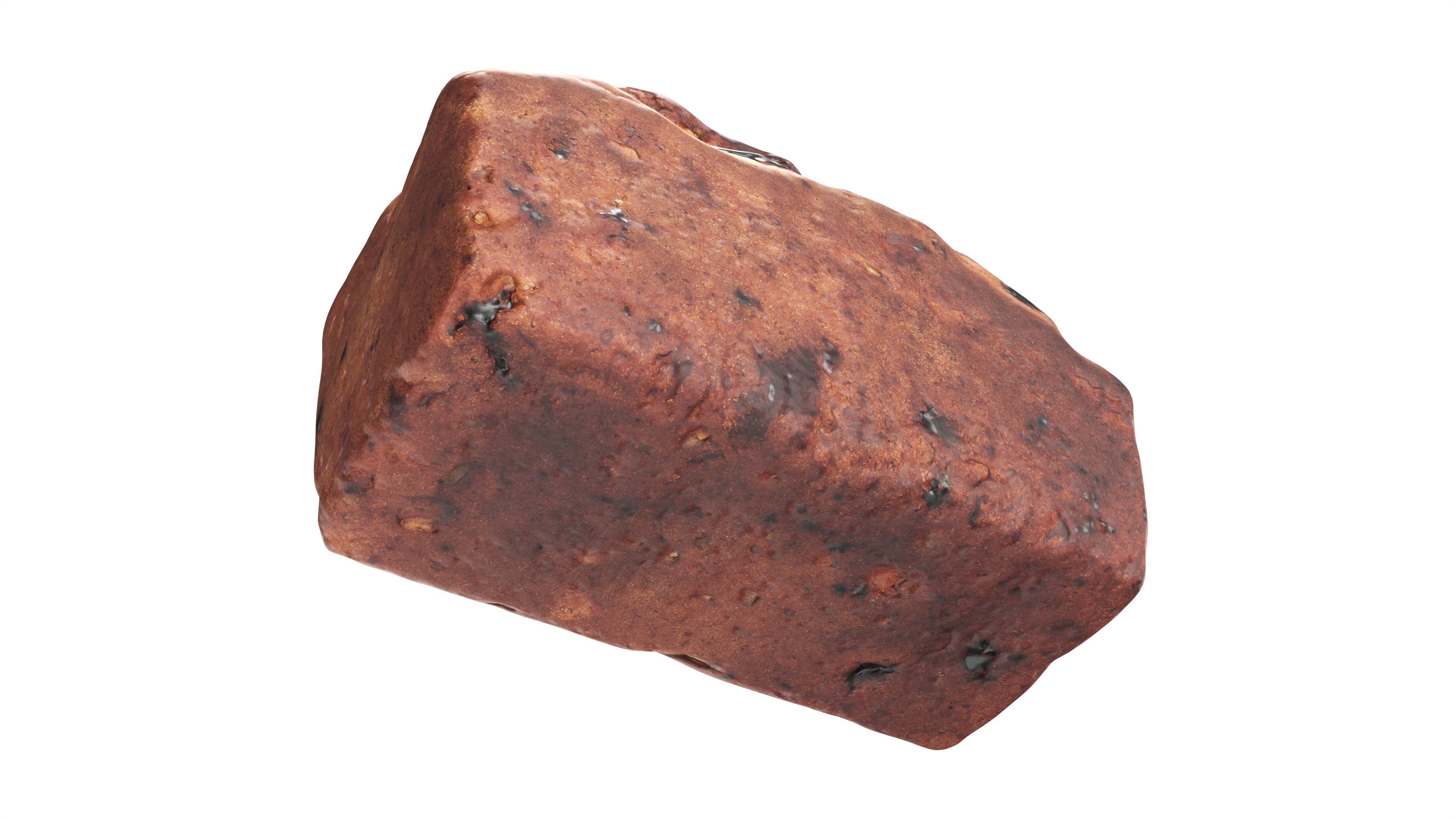 Loaf cake with raisins 3D model_4