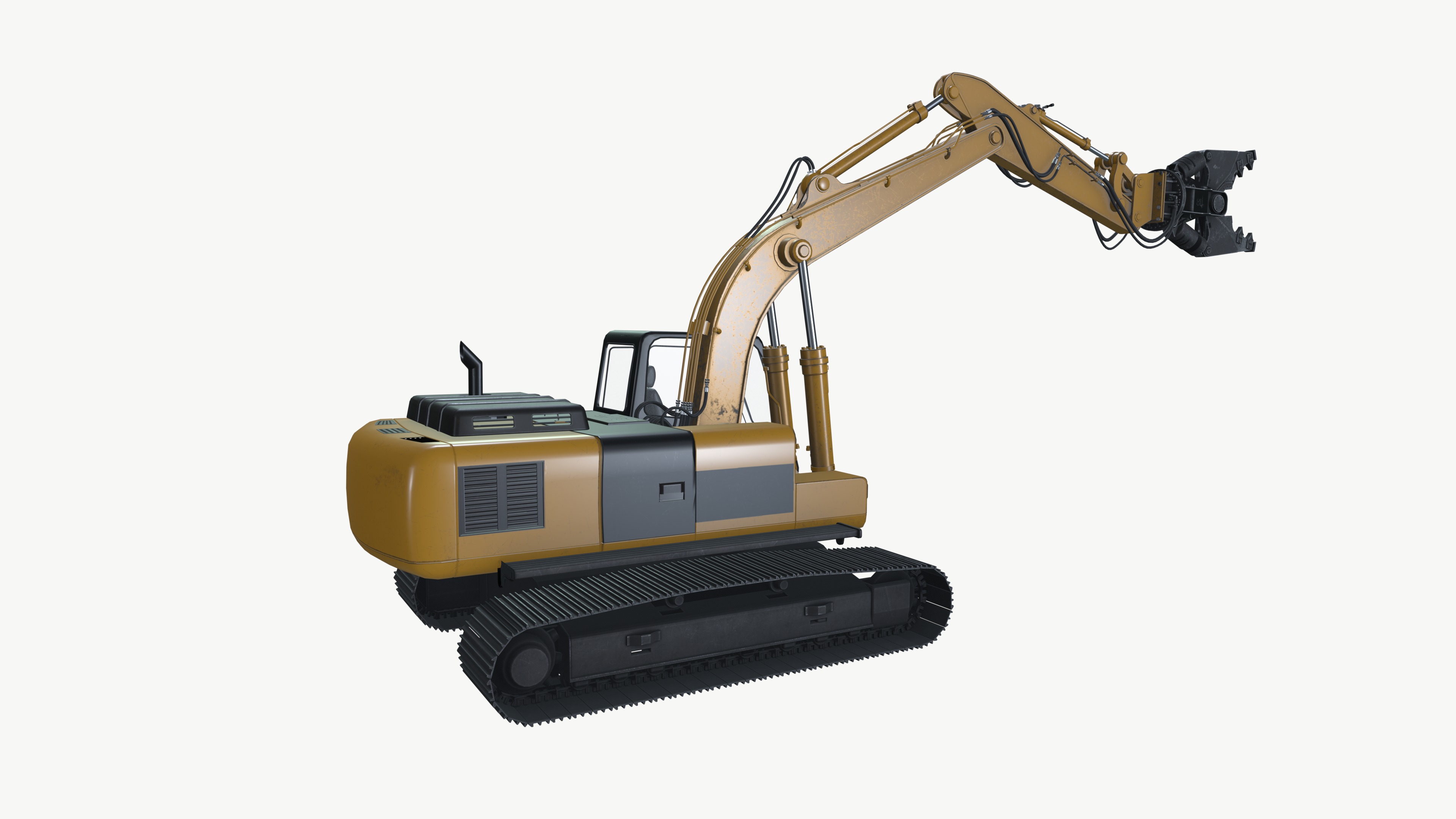 Excavator crusher Low-poly 3D model_4