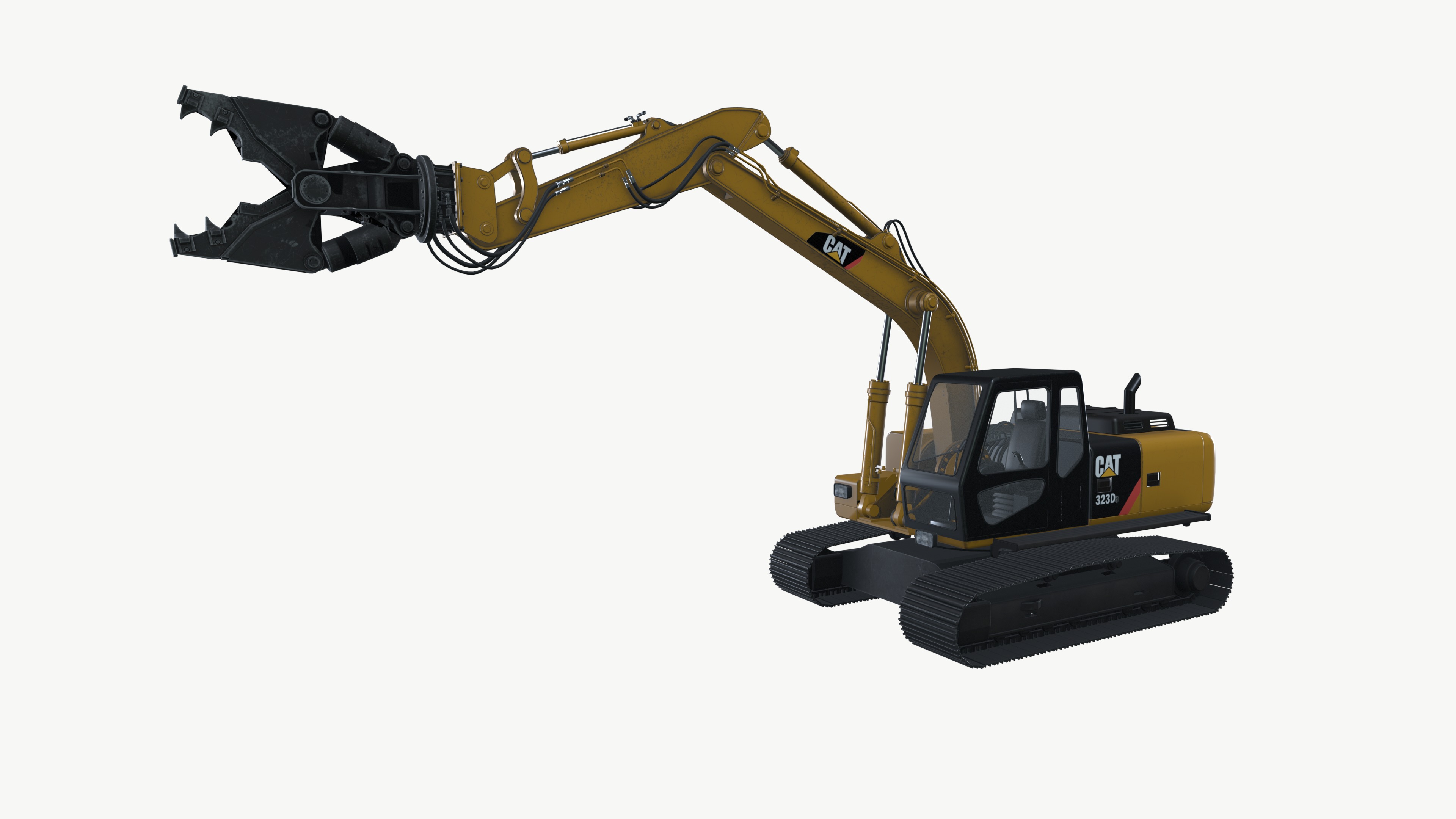 Excavator crusher Low-poly 3D model_9