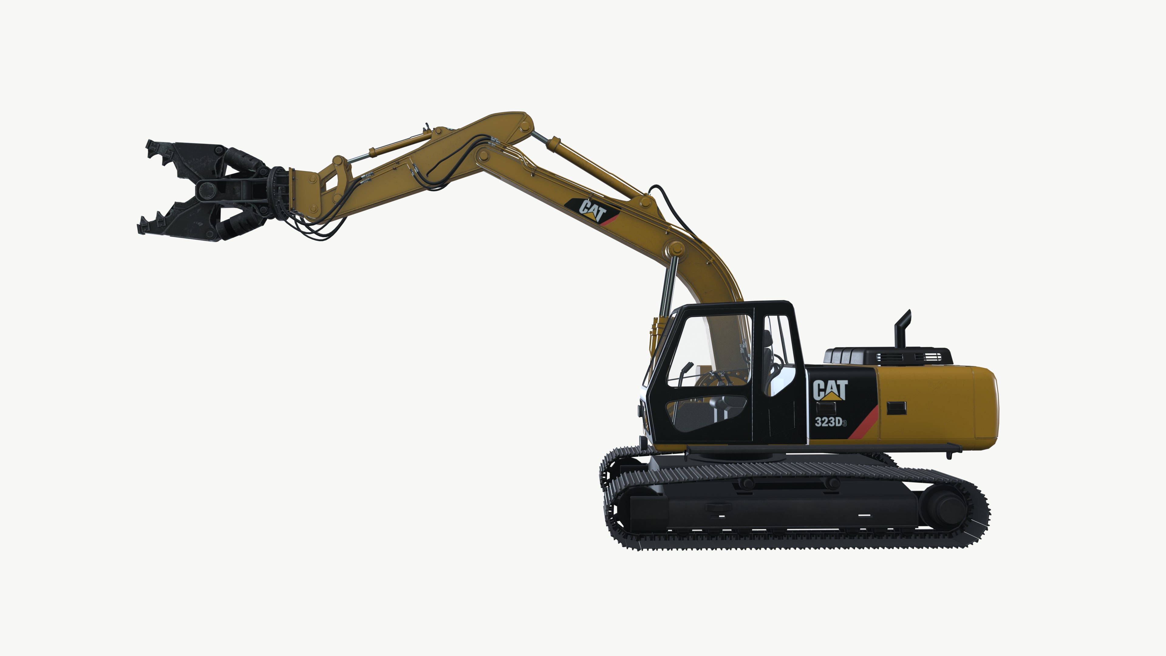 Excavator crusher Low-poly 3D model_2