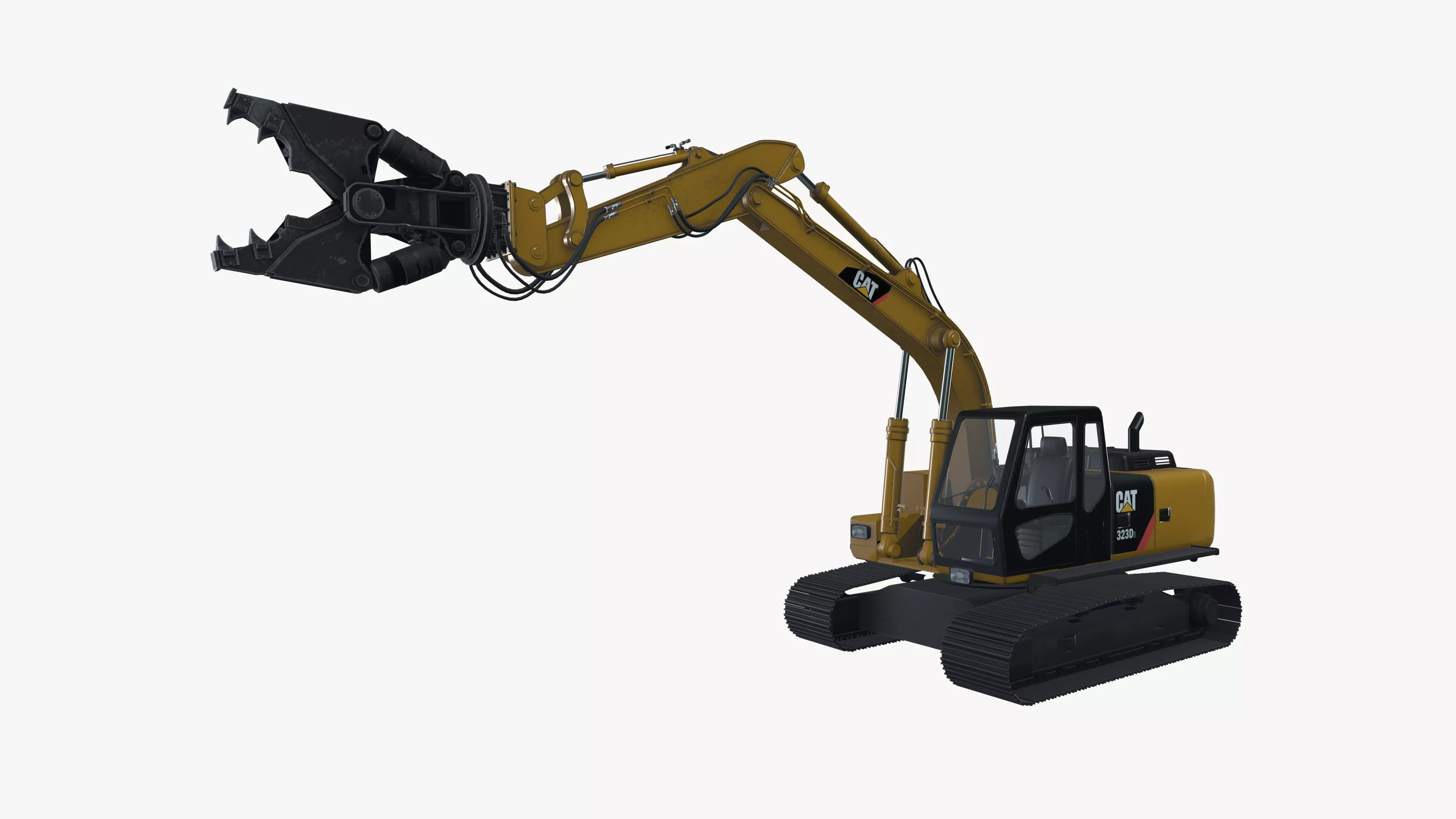 Excavator crusher Low-poly 3D model_0